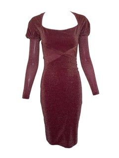 Vivienne Westwood Sexy burgunderfarbenes Lurexkleid, 1990er Jahre