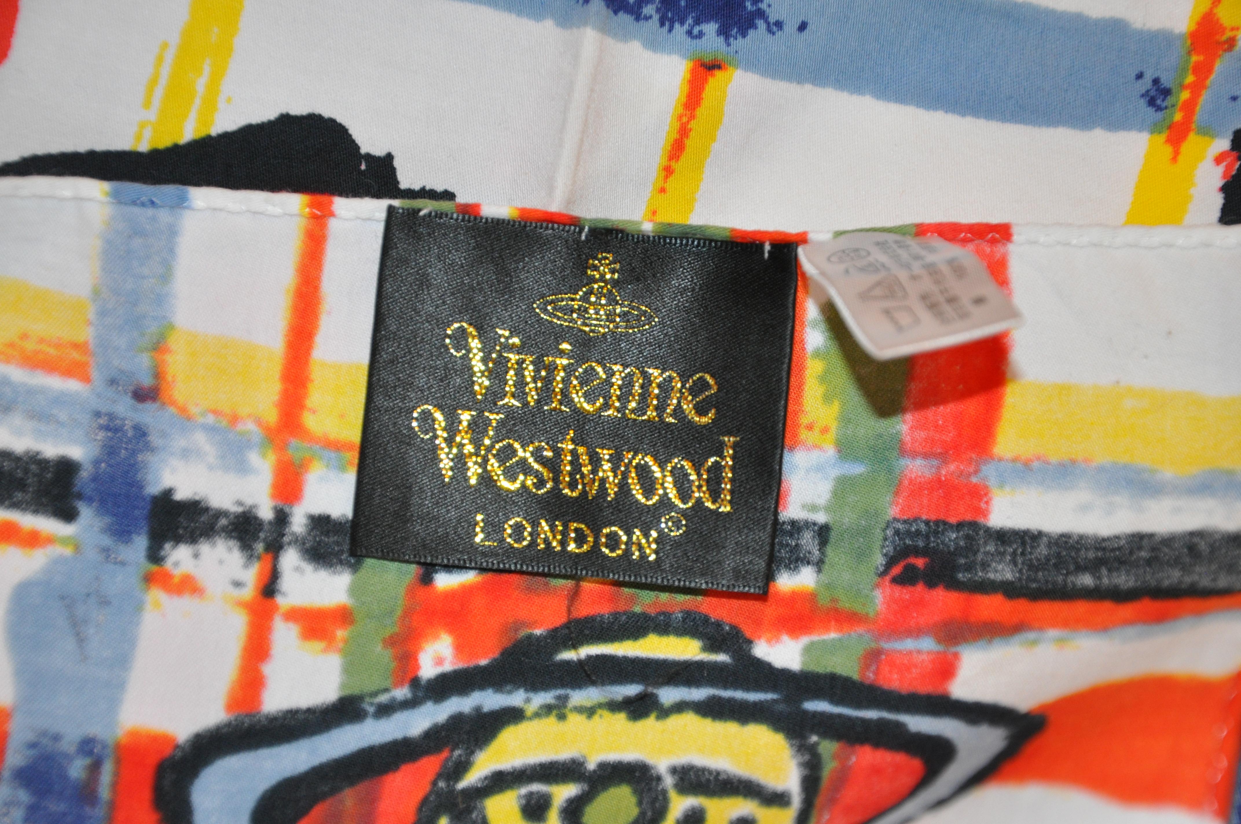 Écharpe signature Vivienne Westwood en coton avec logo en vente 2