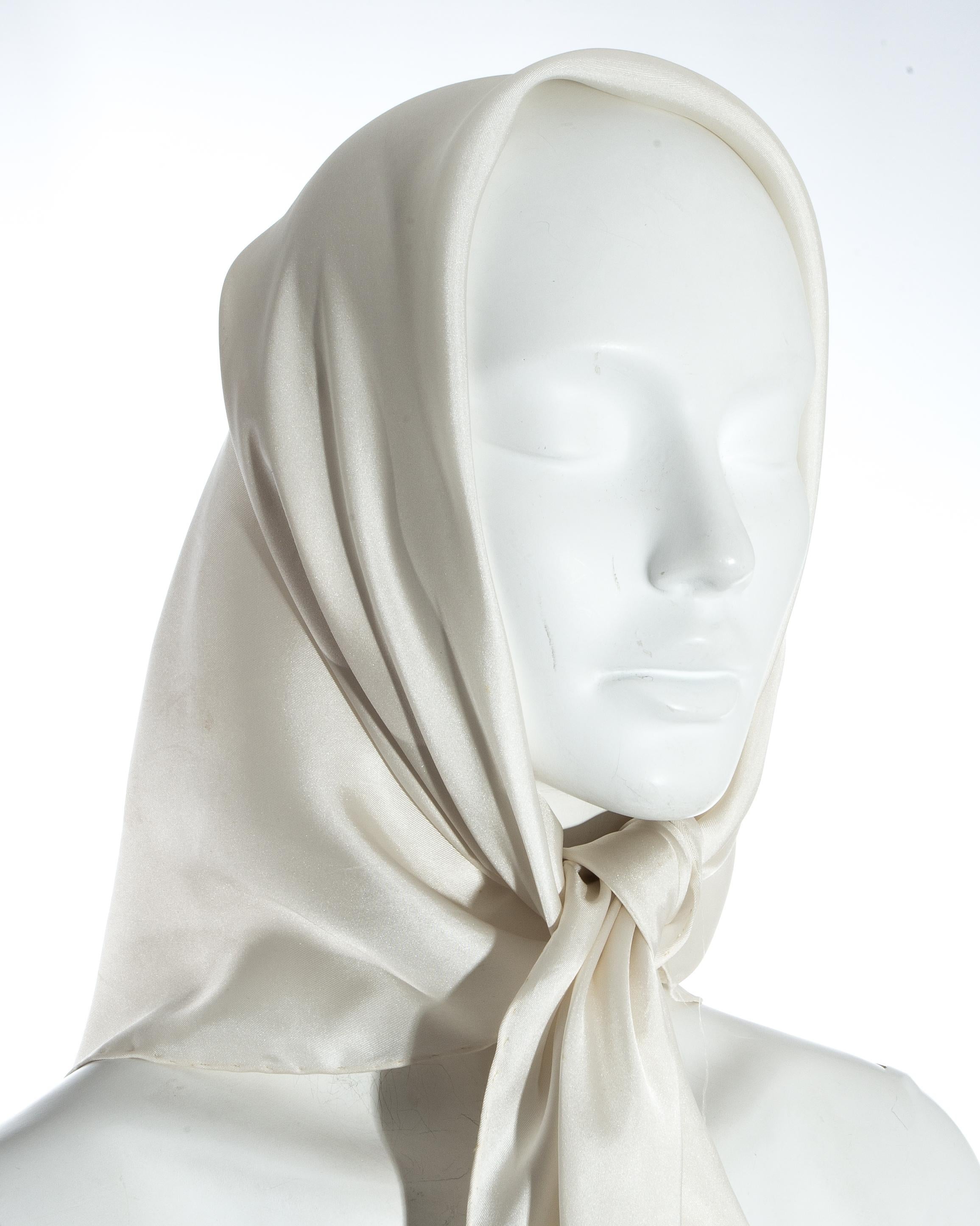 Gray Vivienne Westwood silk dog print headscarf 'Always on Camera', fw 1992
