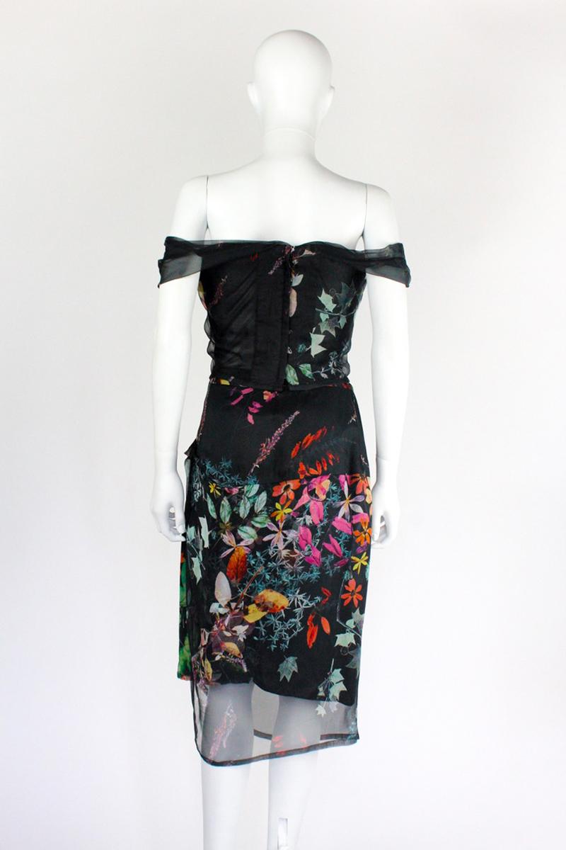 Women's Vivienne Westwood Silk Floral Corset Skirt Ensemble, 2000s