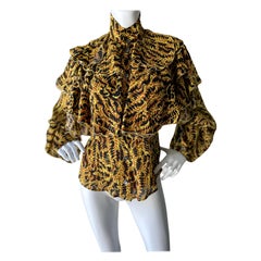 Vivienne Westwood Silk Georgette Leopard Print "Consuelo" Blouse NWT $1200