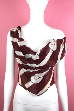 Vivienne Westwood Silk Print Corset, Tied to the Mast SS98, Size US 8