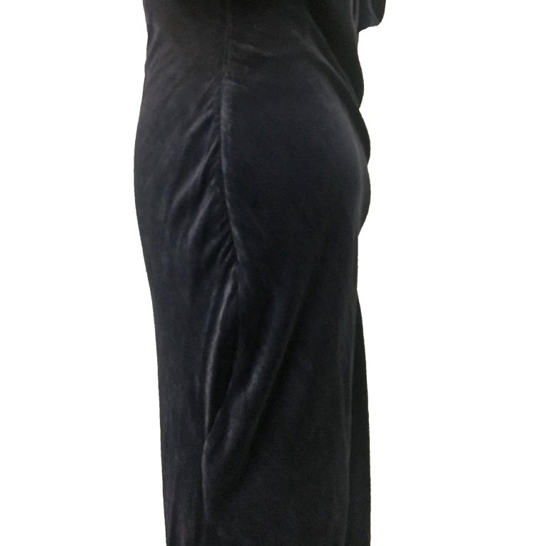 Vivienne Westwood Silk Velvet Draped Dark Grey Dress For Sale at ...