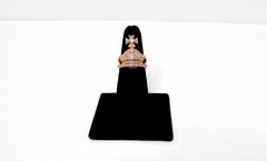 Vivienne Westwood Silver & 18k Rose Gold Plated Orb Ring With Crystals