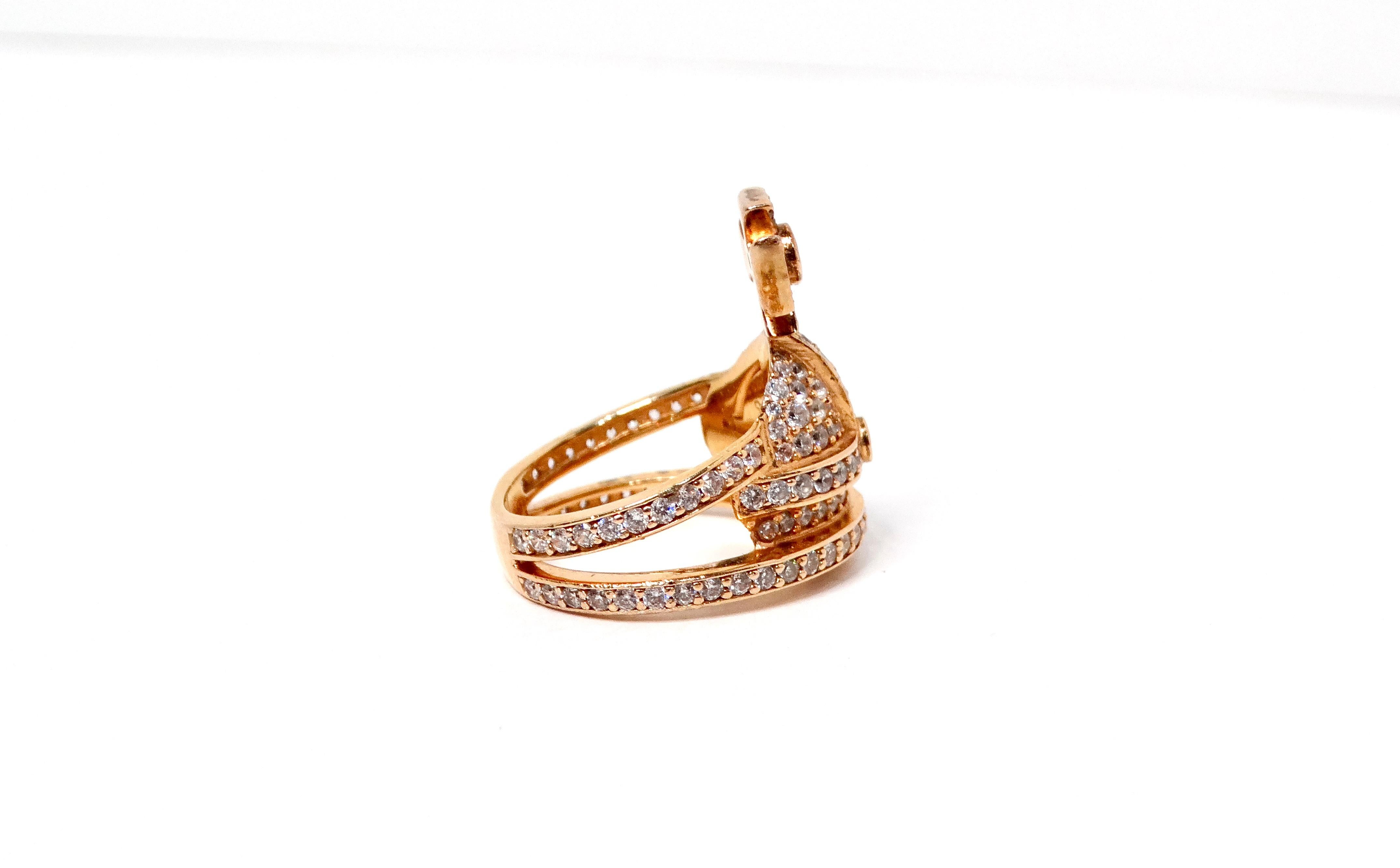 Women's Vivienne Westwood Silver & 18k Rose Gold Plated Orb Ring With Crystals