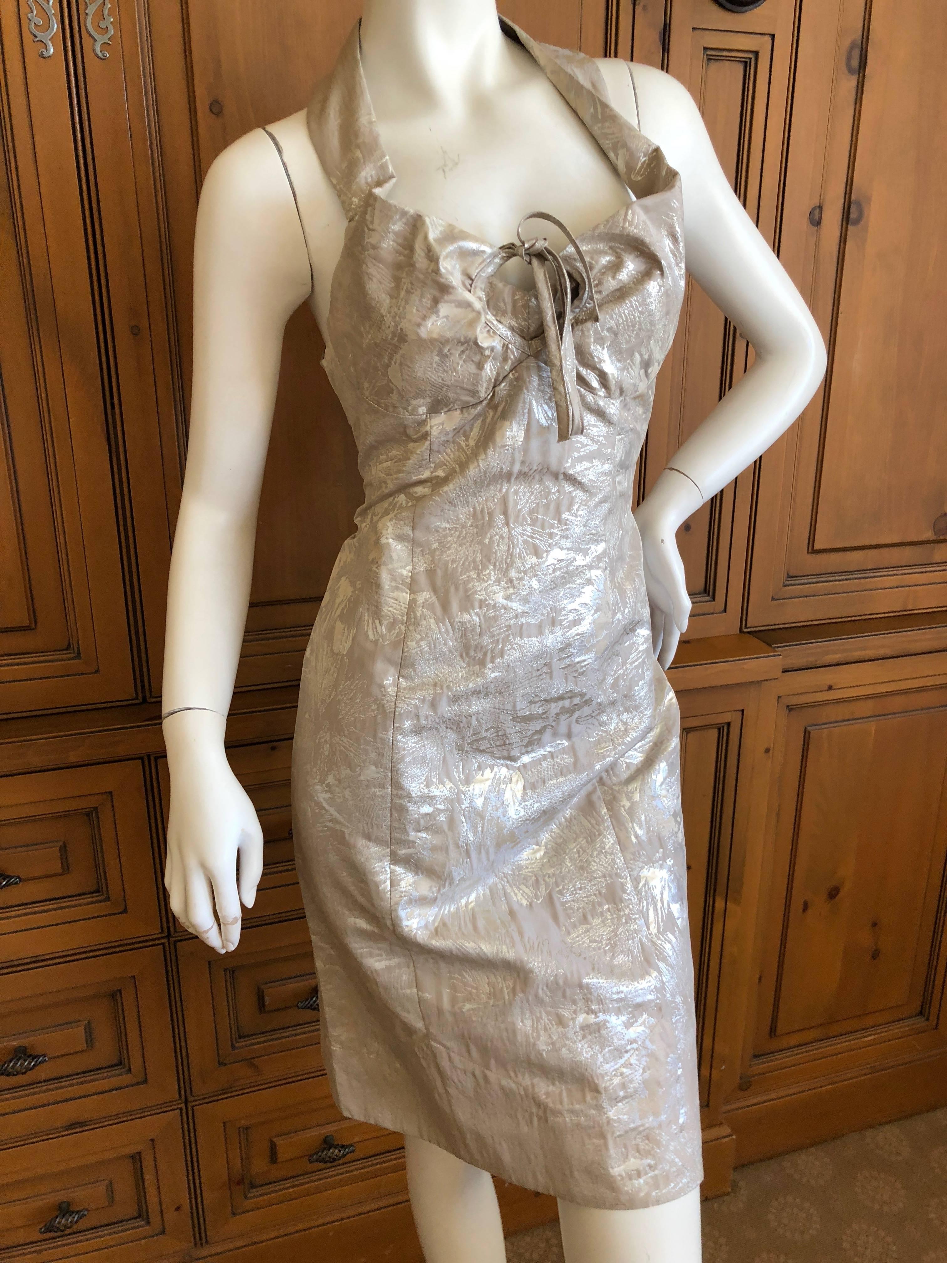 Women's Vivienne Westwood Red Label Silver Brocade Dress with Cross Back New with Tags For Sale