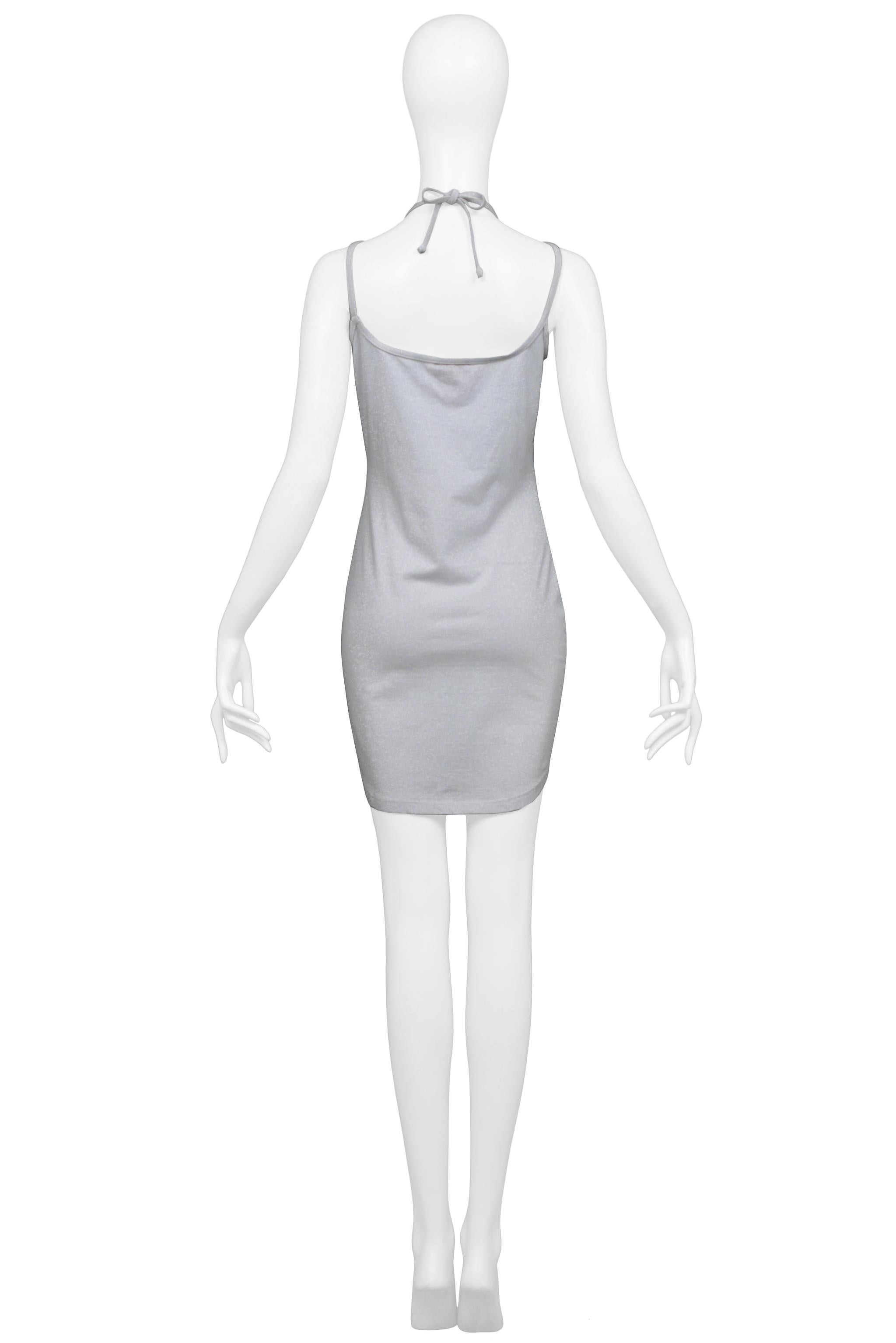 Vivienne Westwood Silber Glitter „ORB“ Criss-Cross Kleid 1998 im Angebot 3