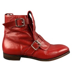 VIVIENNE WESTWOOD Botines con cinturón de piel roja talla 11