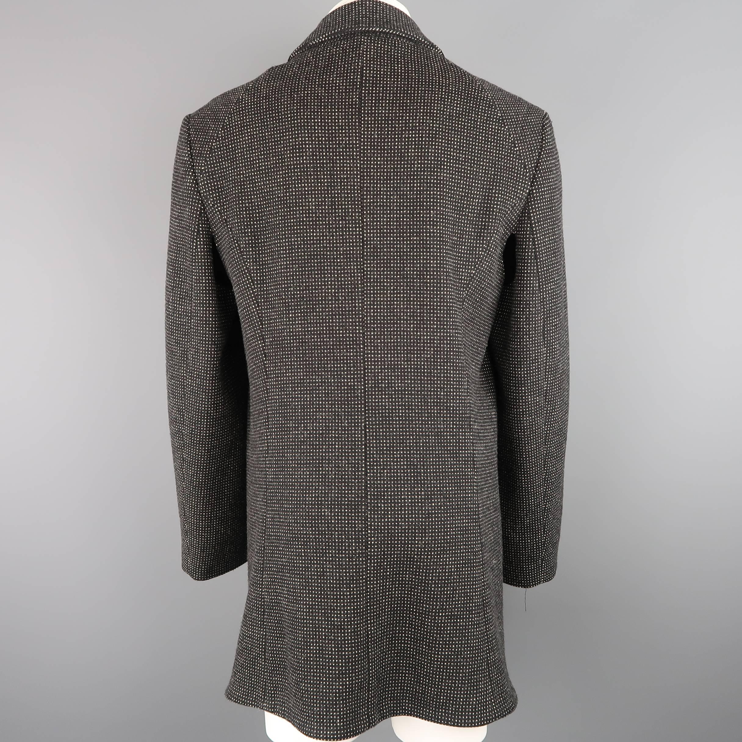 VIVIENNE WESTWOOD Size 14 Black & White Nailhead Wool Strap Collar Corset Coat 3