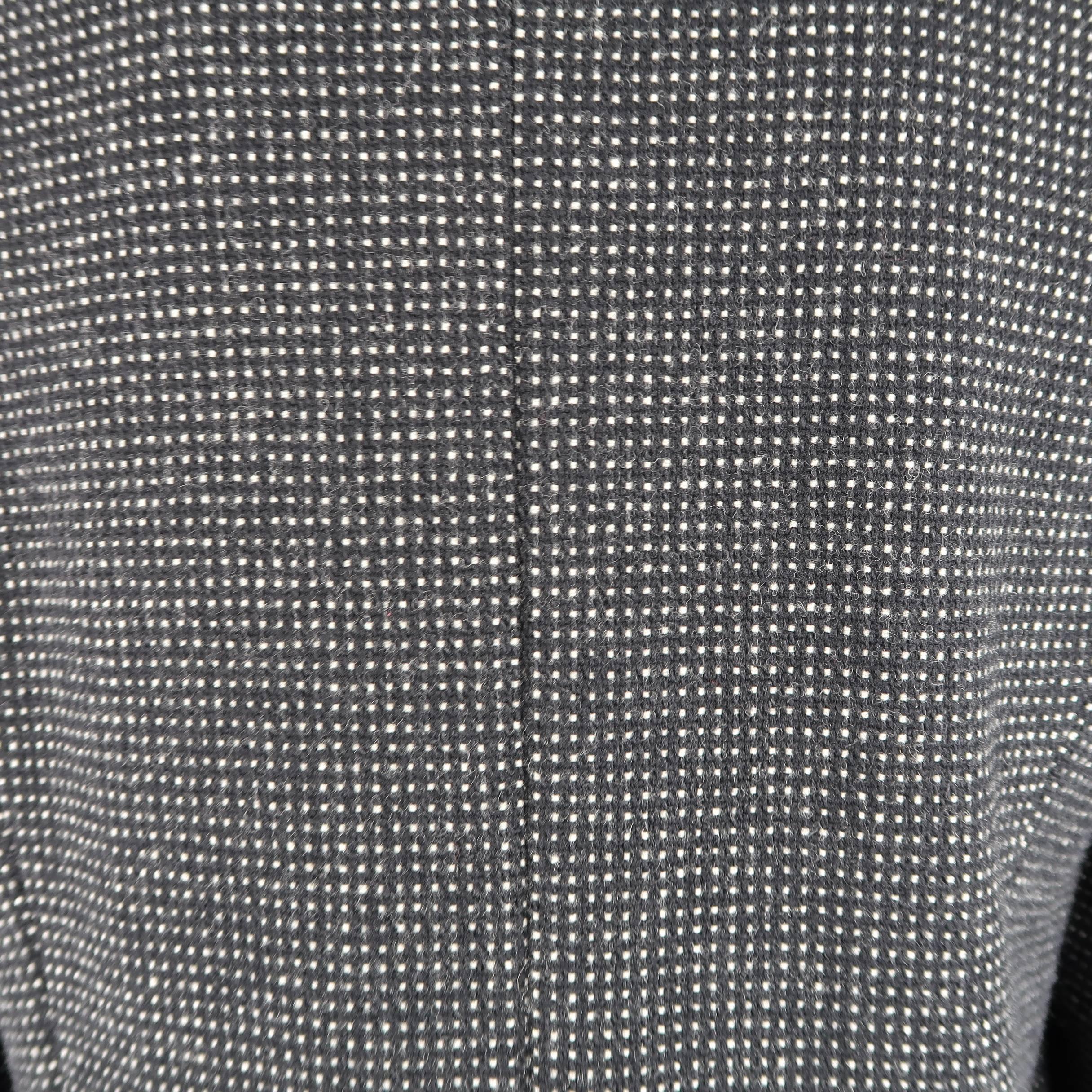 VIVIENNE WESTWOOD Size 14 Black & White Nailhead Wool Strap Collar Corset Coat 4