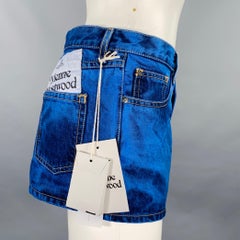 VIVIENNE WESTWOOD Size 26 Blue Denim Dyed Mini Skirt