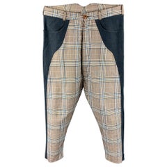 VIVIENNE WESTWOOD Size 30 Blue & Gray Plaid Cotton Blend Drop-Crotch Pants