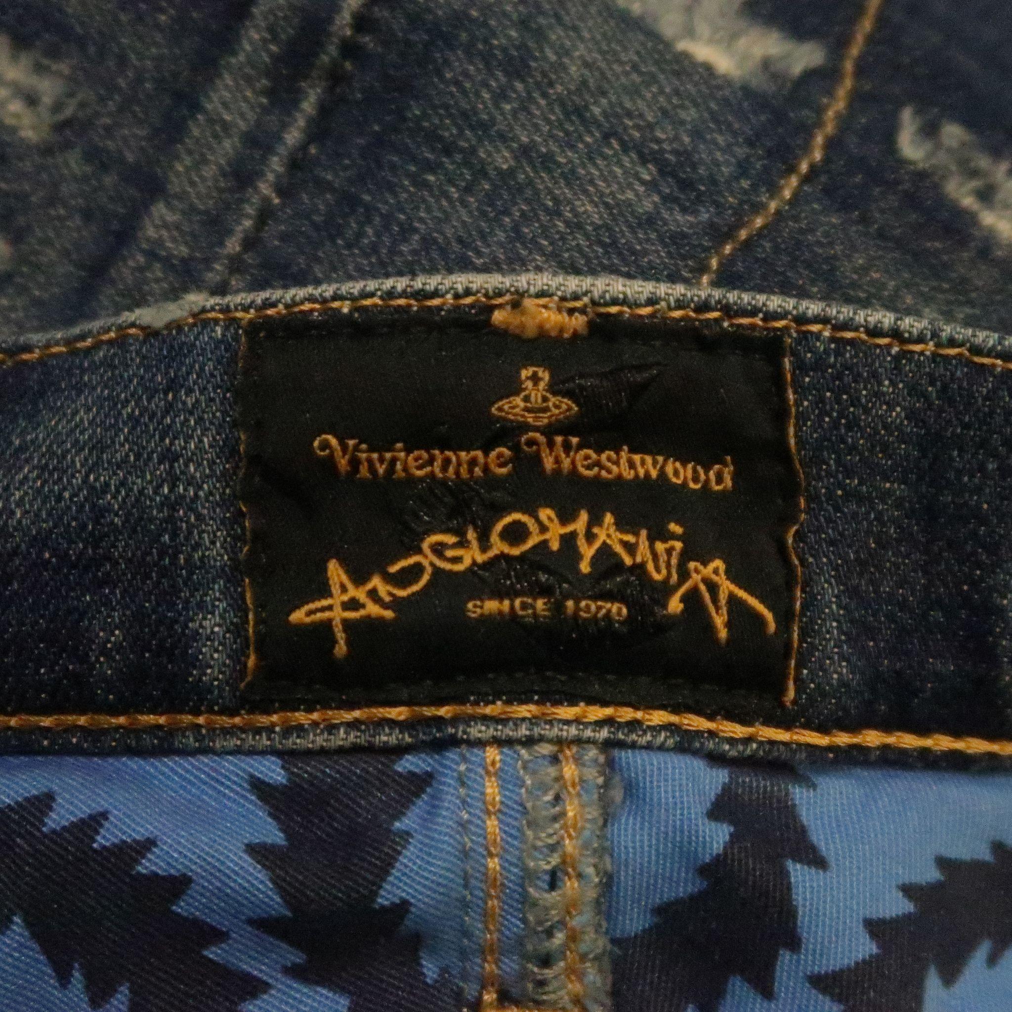 VIVIENNE WESTWOOD Size 30 Indigo Distressed Denim Jeans 3