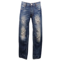 VIVIENNE WESTWOOD Größe 30 Indigofarbene Jeans aus Distressed-Denim