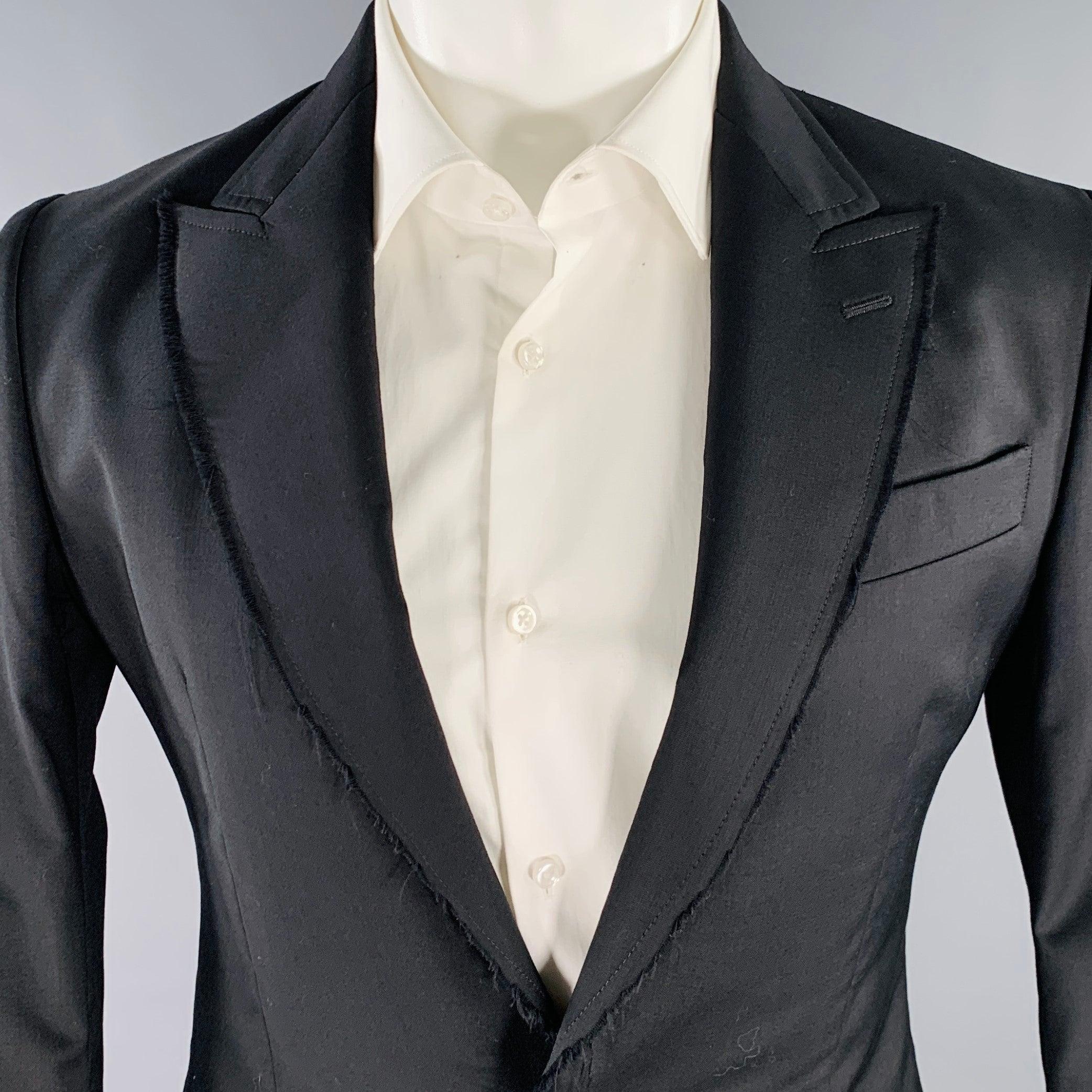 VIVIENNE WESTWOOD Size 36 Black Wool Single Breasted Sport Coat In Excellent Condition For Sale In San Francisco, CA