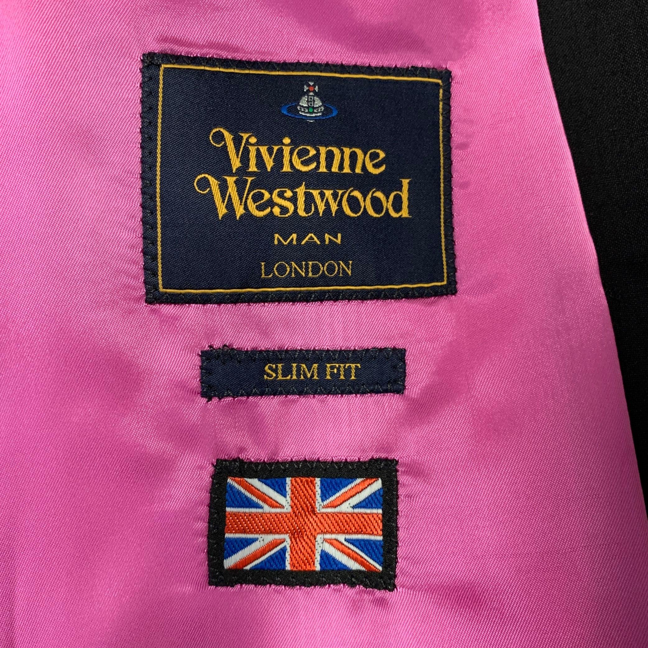 VIVIENNE WESTWOOD Size 36 Black Wool Single Breasted Sport Coat For Sale 3