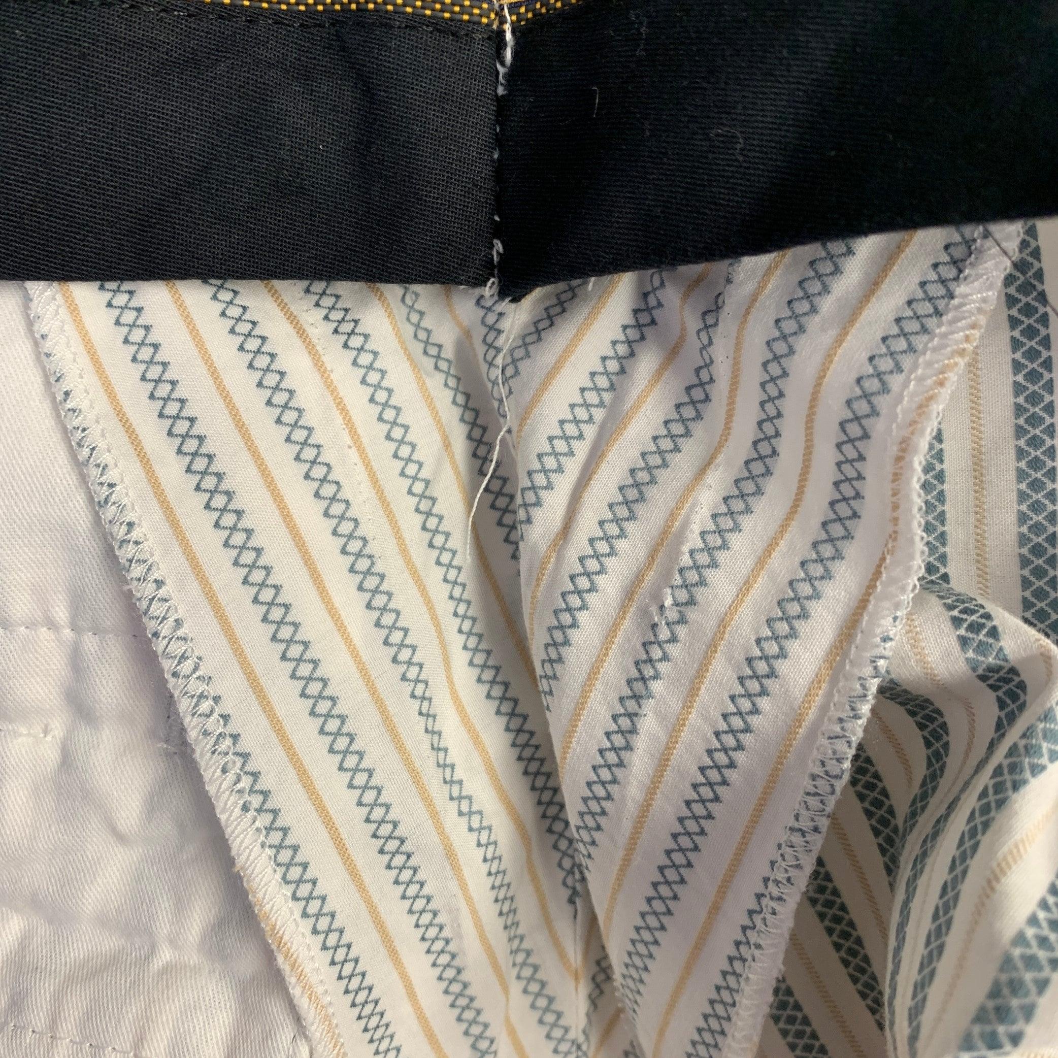 VIVIENNE WESTWOOD Size 38 White Blue Yellow Stripe Cotton Casual Pants For Sale 4