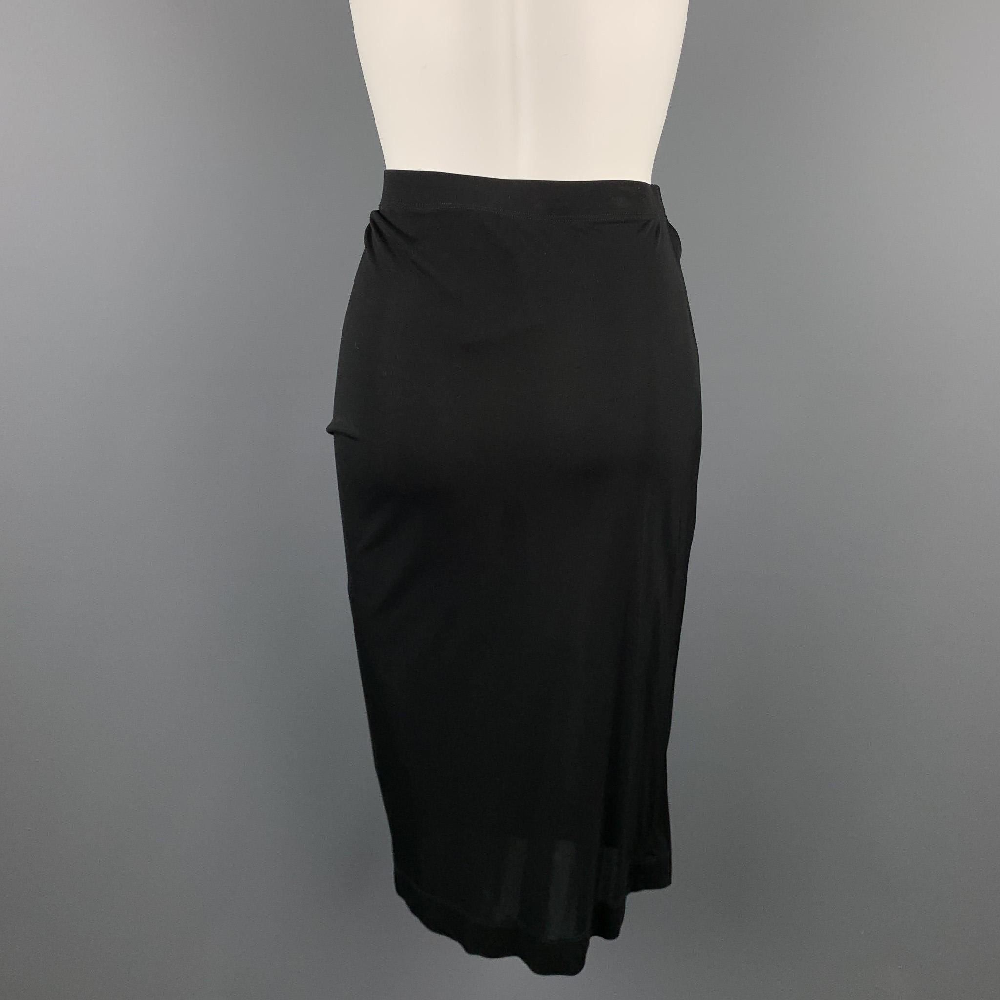 VIVIENNE WESTWOOD Size L Black Draped Viscose Pencil Skirt In Excellent Condition In San Francisco, CA