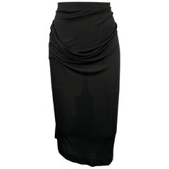 VIVIENNE WESTWOOD Size L Black Draped Viscose Pencil Skirt