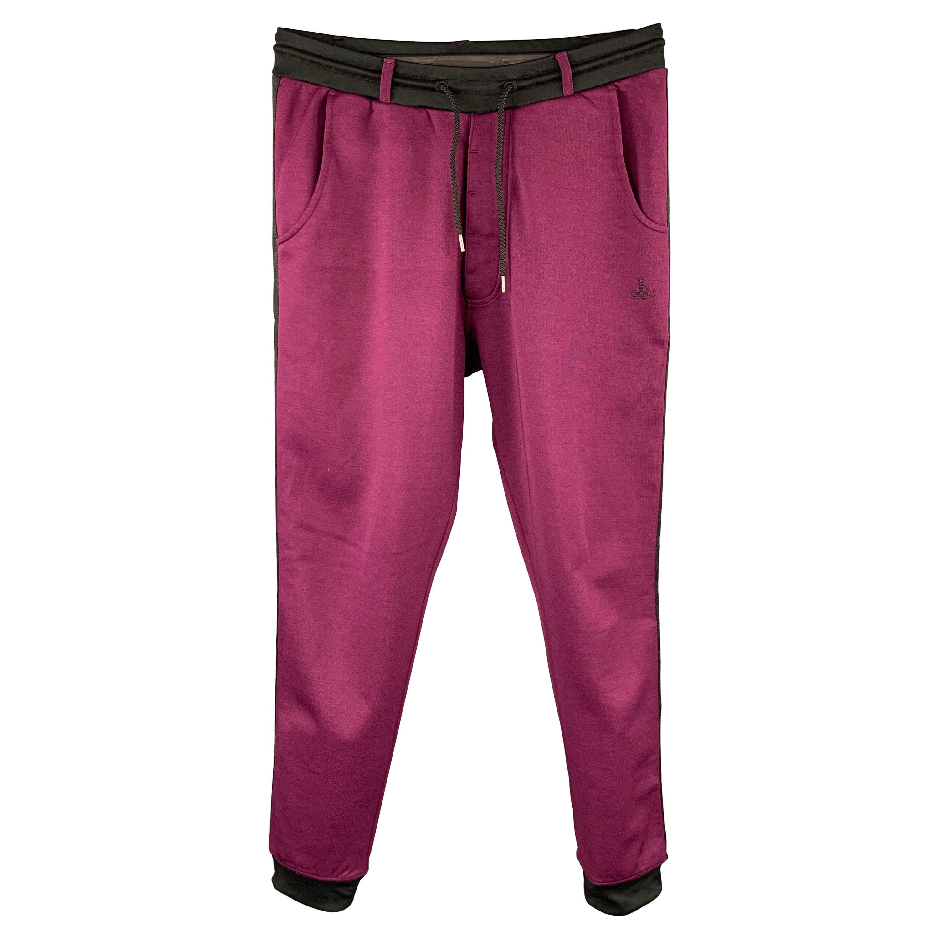 VIVIENNE WESTWOOD Size L Purple and Black Color Block Cotton / Polyester  Pants at 1stDibs