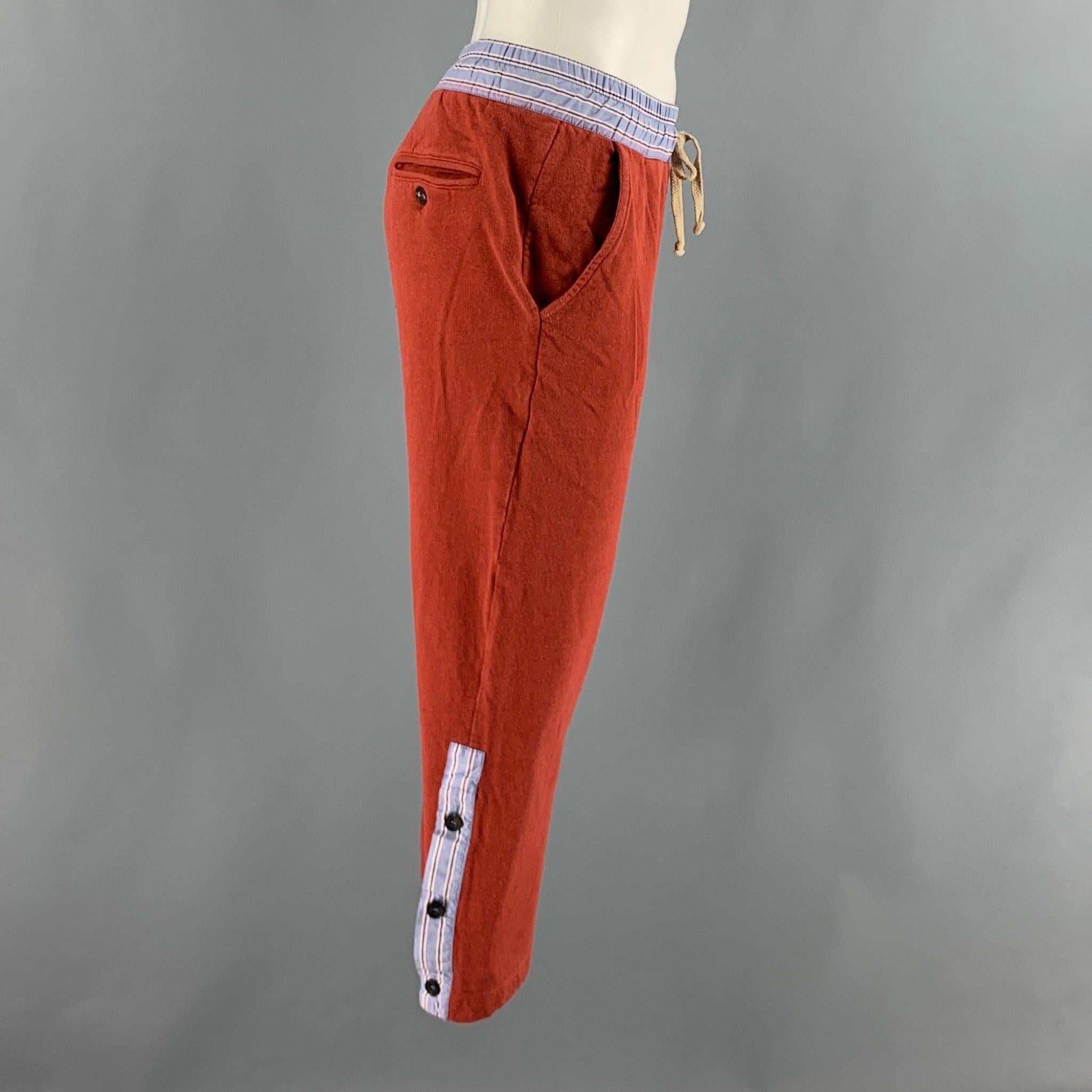 VIVIENNE WESTWOOD Size S Orange Blue Contrast Trim Sweatpants Casual Pants In Good Condition For Sale In San Francisco, CA