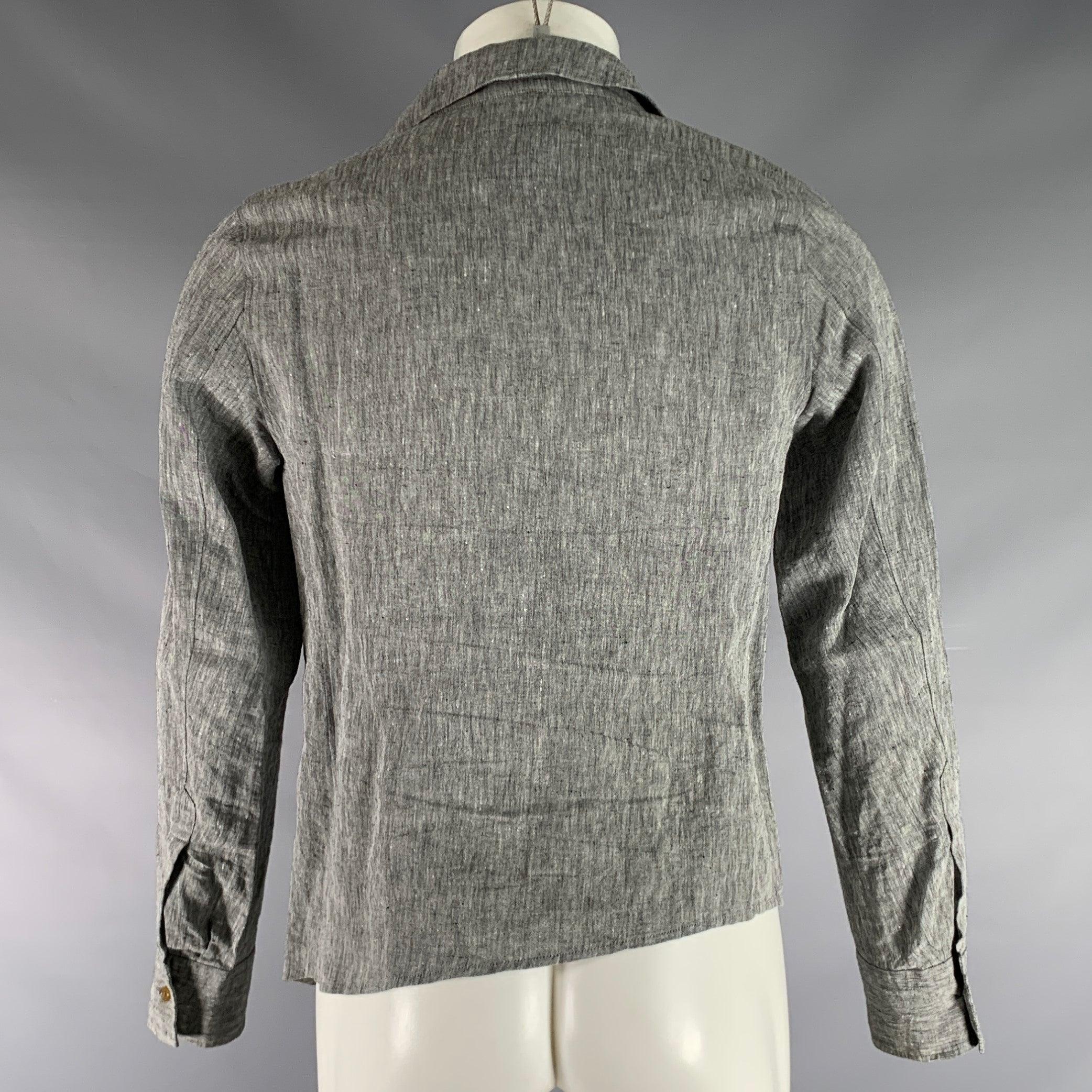 VIVIENNE WESTWOOD Size XS Grey Heather Asymmetrical Long Sleeve Shirt In Good Condition For Sale In San Francisco, CA