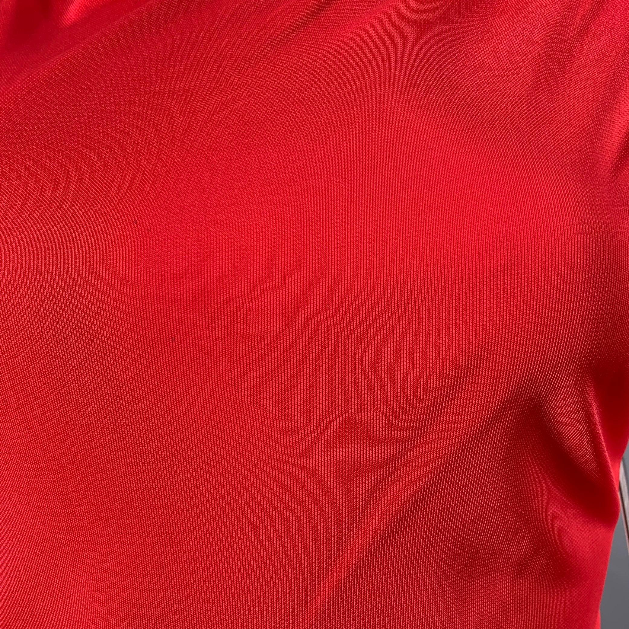 VIVIENNE WESTWOOD Size XS Red Viscose Ruched Long Sleeve Dress For Sale 1