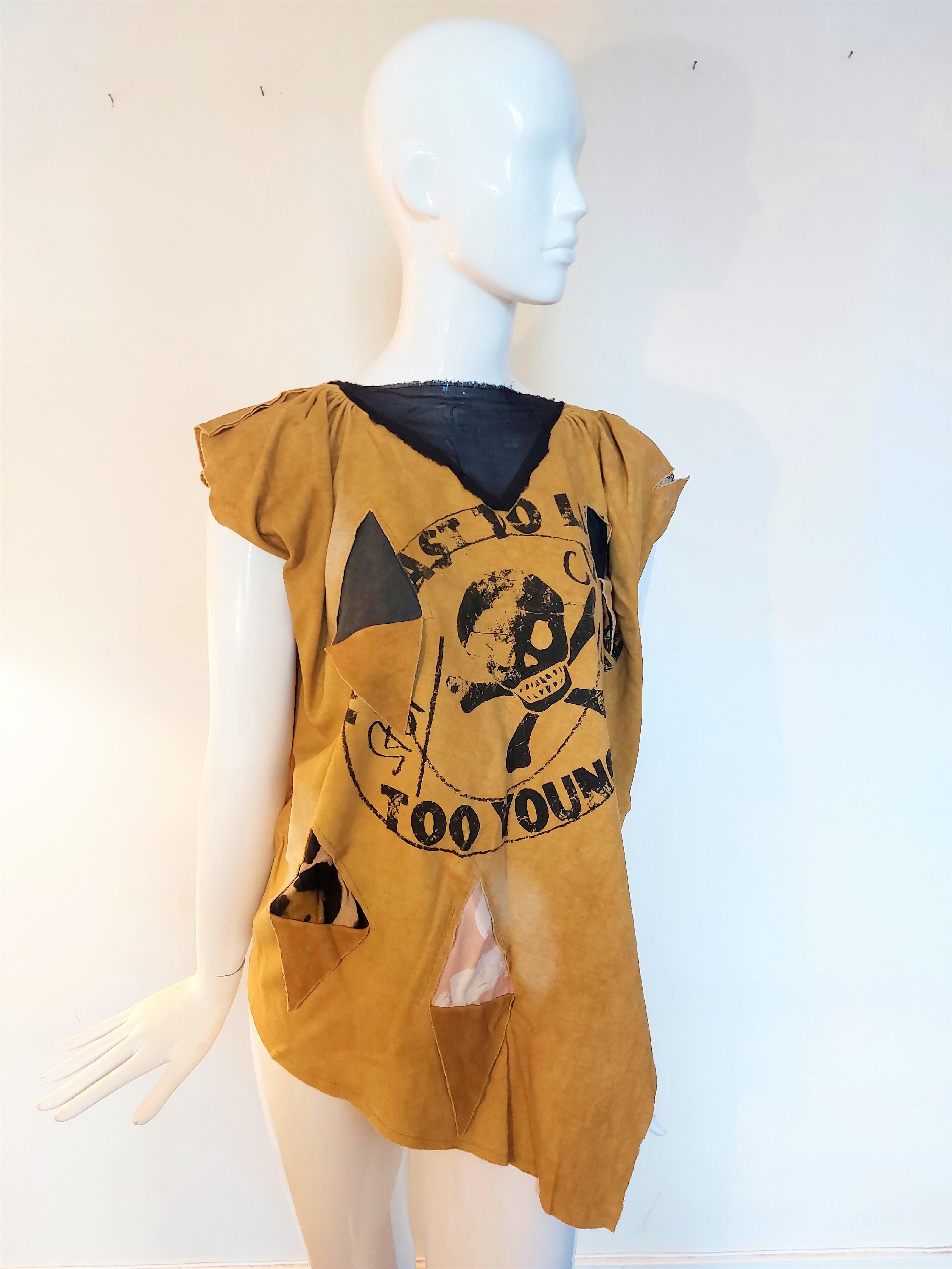 Vivienne Westwood Skull ’Too fast To Live Too Young to Die’ Punk Rock Dress Top 1