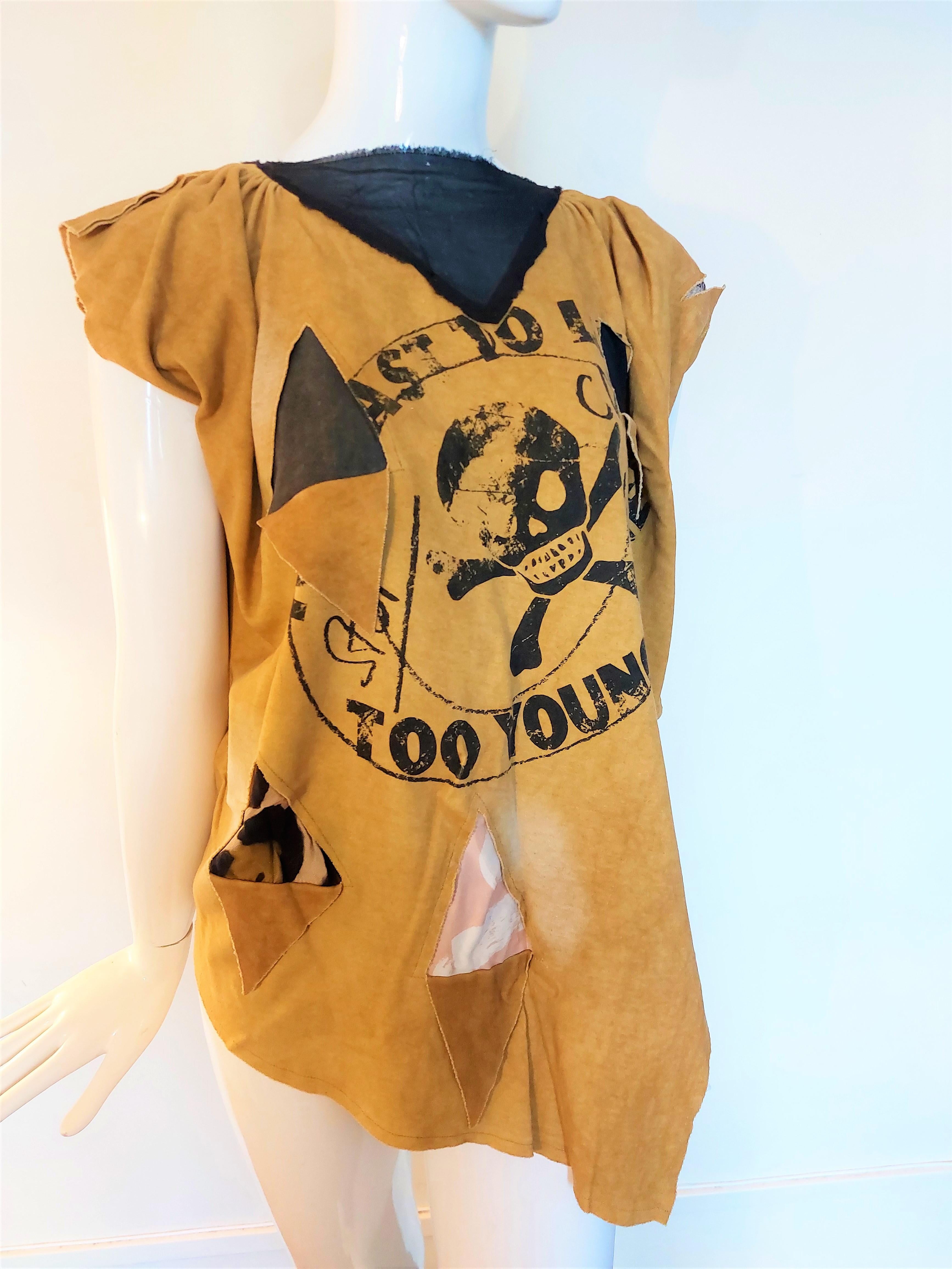Vivienne Westwood Skull ’Too fast To Live Too Young to Die’ Punk Rock Dress Top 2