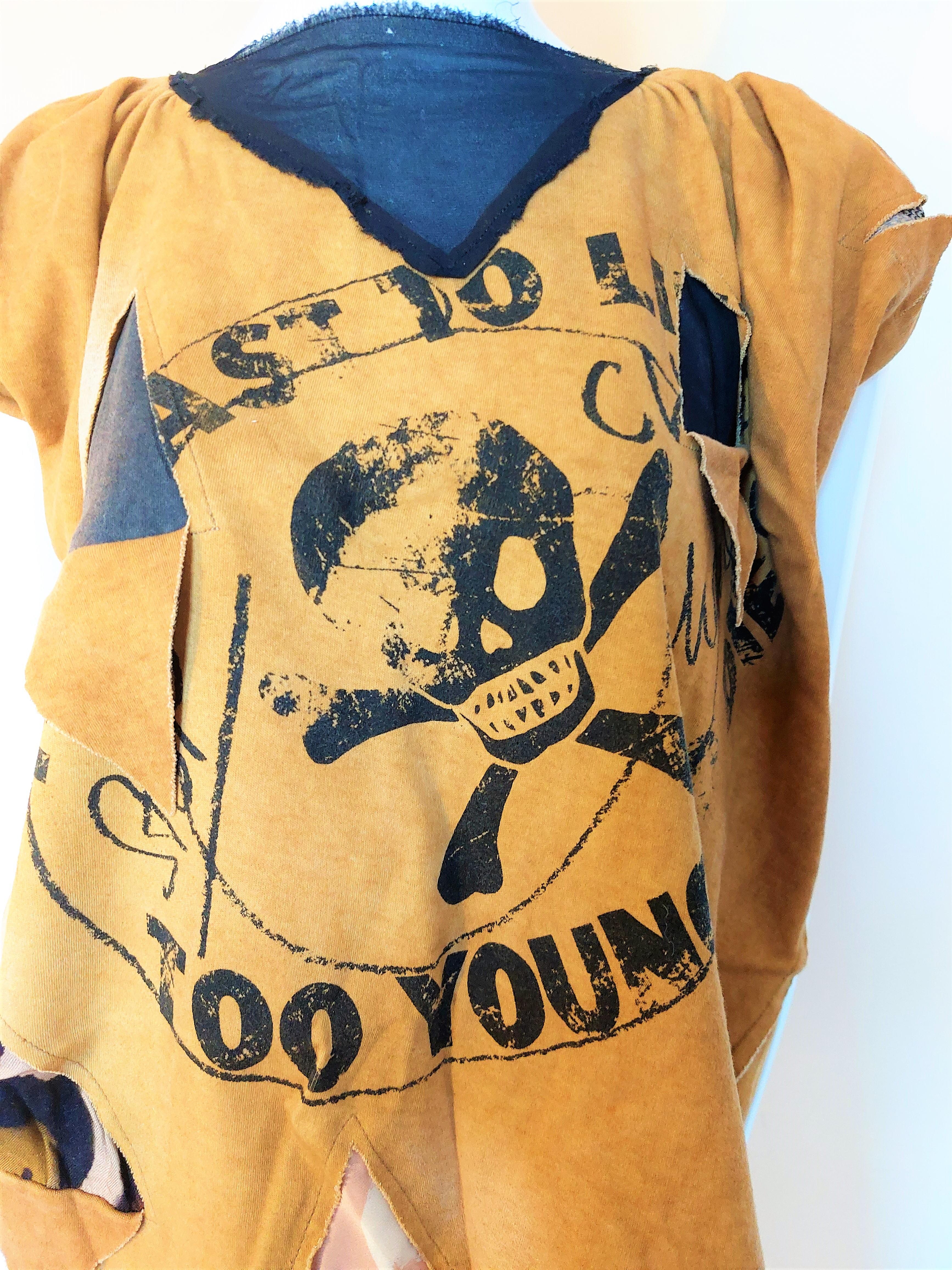 Vivienne Westwood Skull ’Too fast To Live Too Young to Die’ Punk Rock Dress Top 3