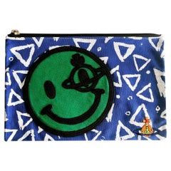 Vivienne Westwood - Smiley Zip Pouch / Bag - Embroidered Detailing - NEW