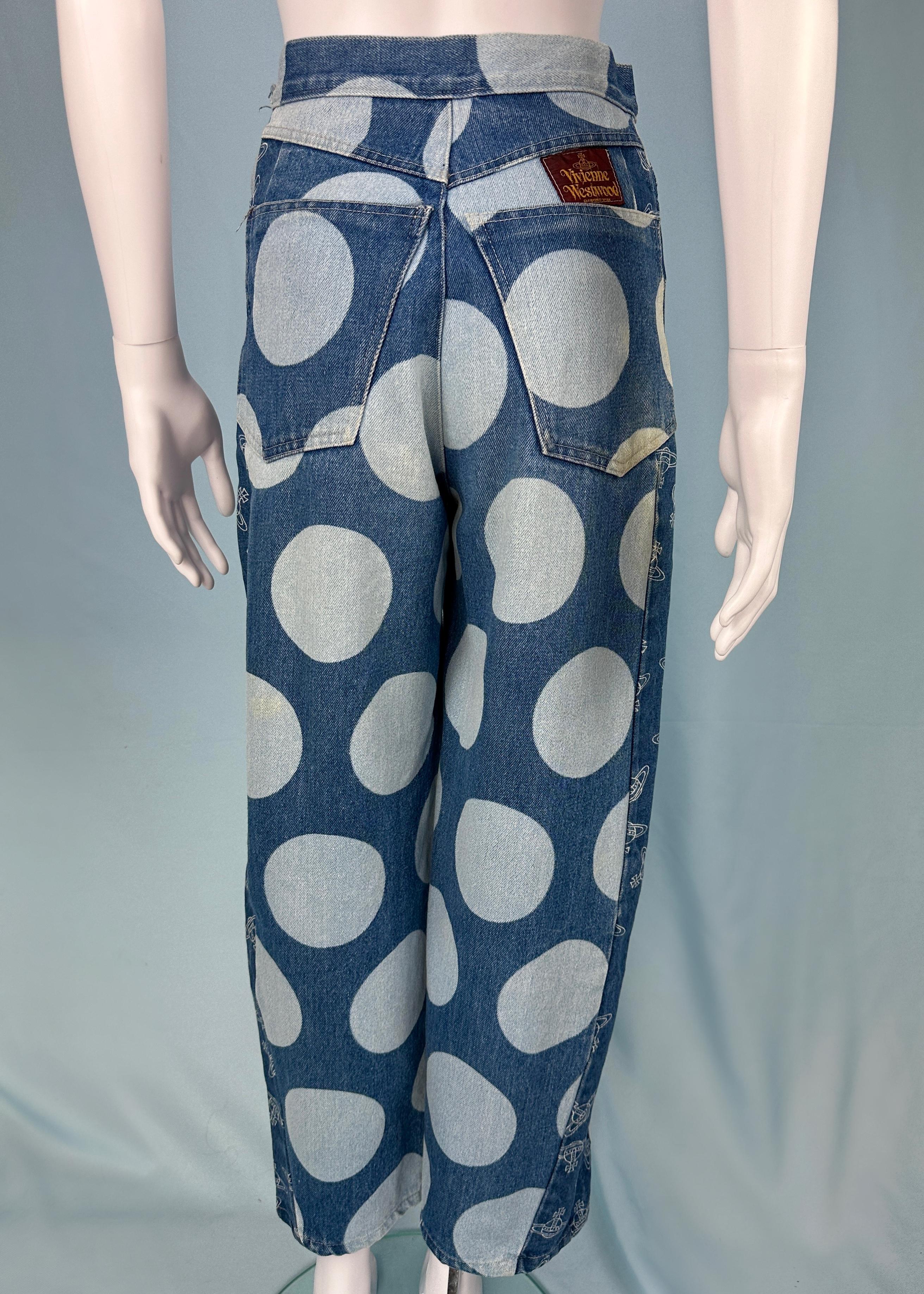 Vivienne Westwood Spring 1986 Orb & Polka Dot Denim Jeans 1