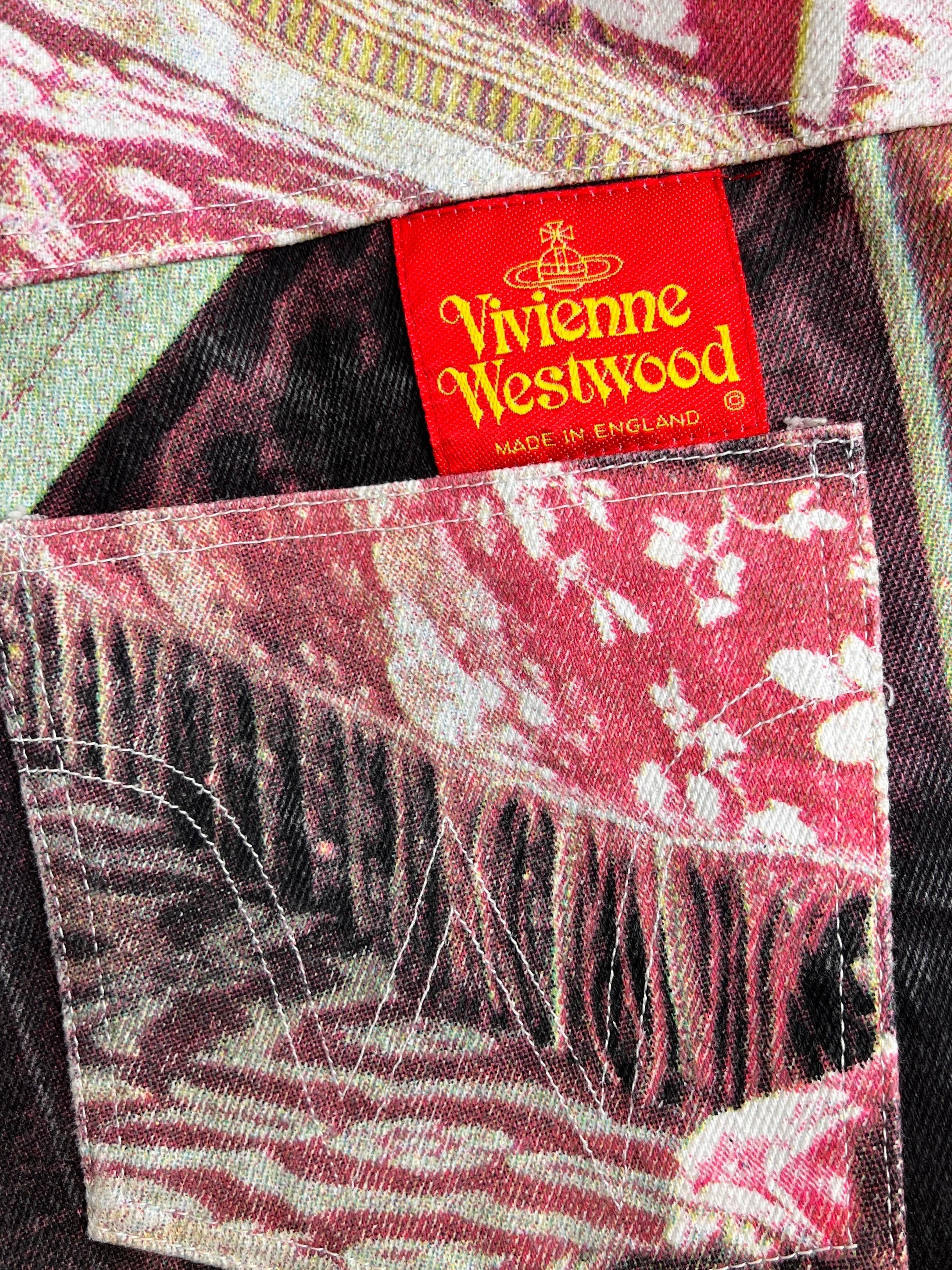 Vivienne Westwood Spring 1992 “Salon” Print Straight Jeans For Sale 7