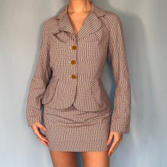 Vivienne Westwood Spring 1994 Checked Two Piece Skirt Suit Set