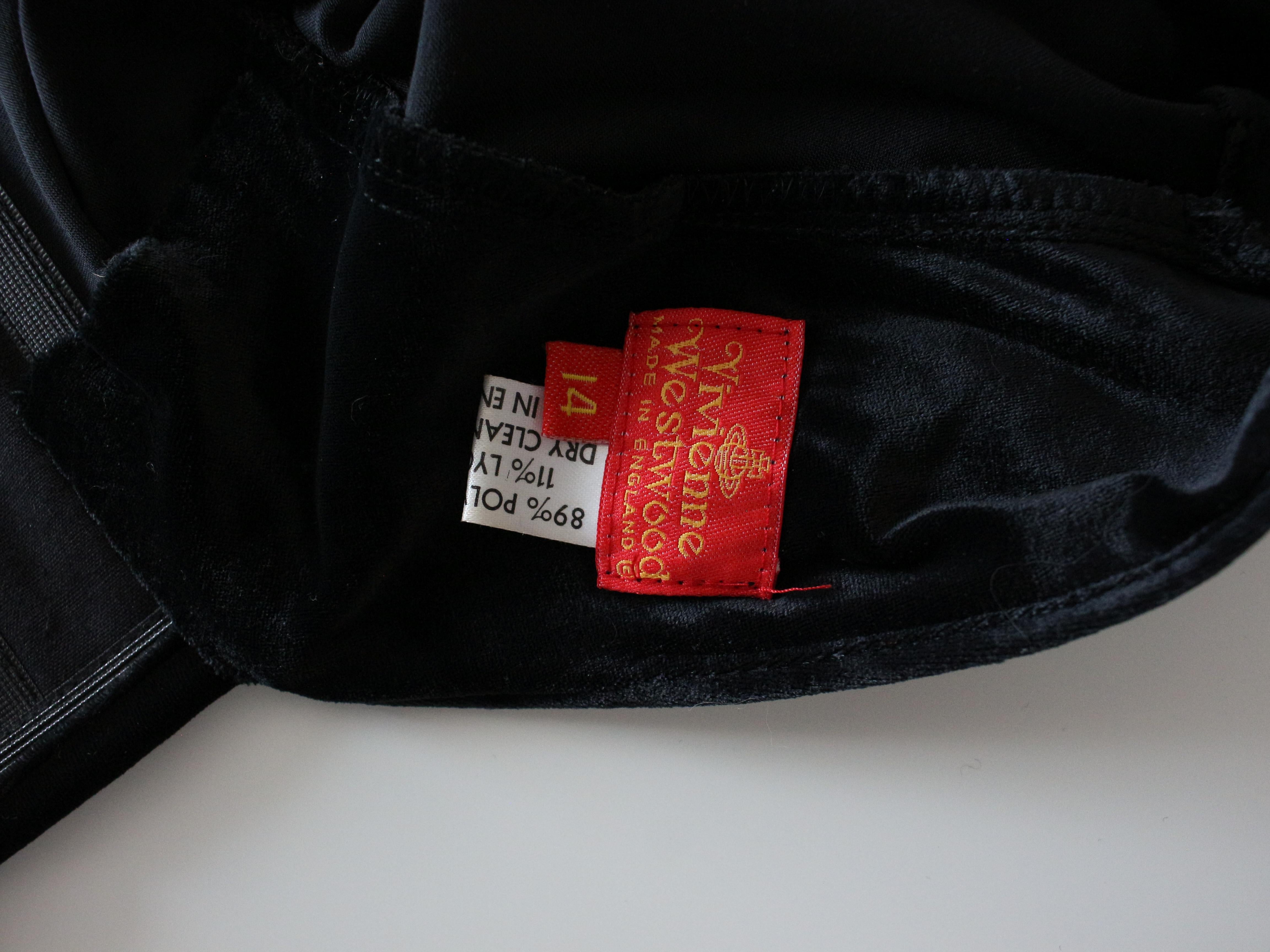 Vivienne Westwood Spring/Summer Black Velvet Corseted Mini Dress For Sale 6