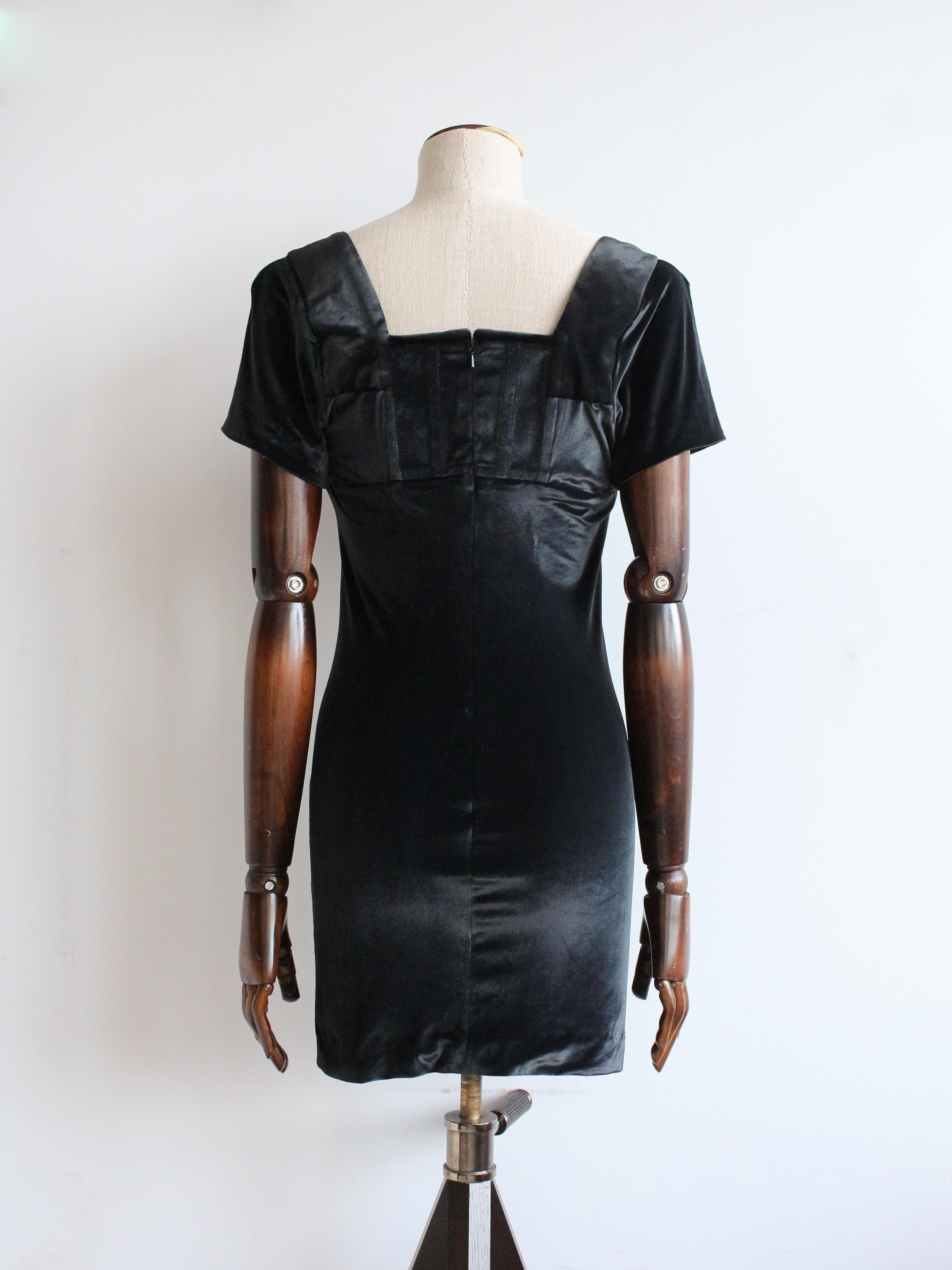 Women's Vivienne Westwood Spring/Summer Black Velvet Corseted Mini Dress For Sale