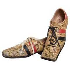 Scarpe "Hammerhead" di Vivienne Westwood con punta quadrata in pelle di serpente goffrata, taglia UK 7,5 - EU 41,5