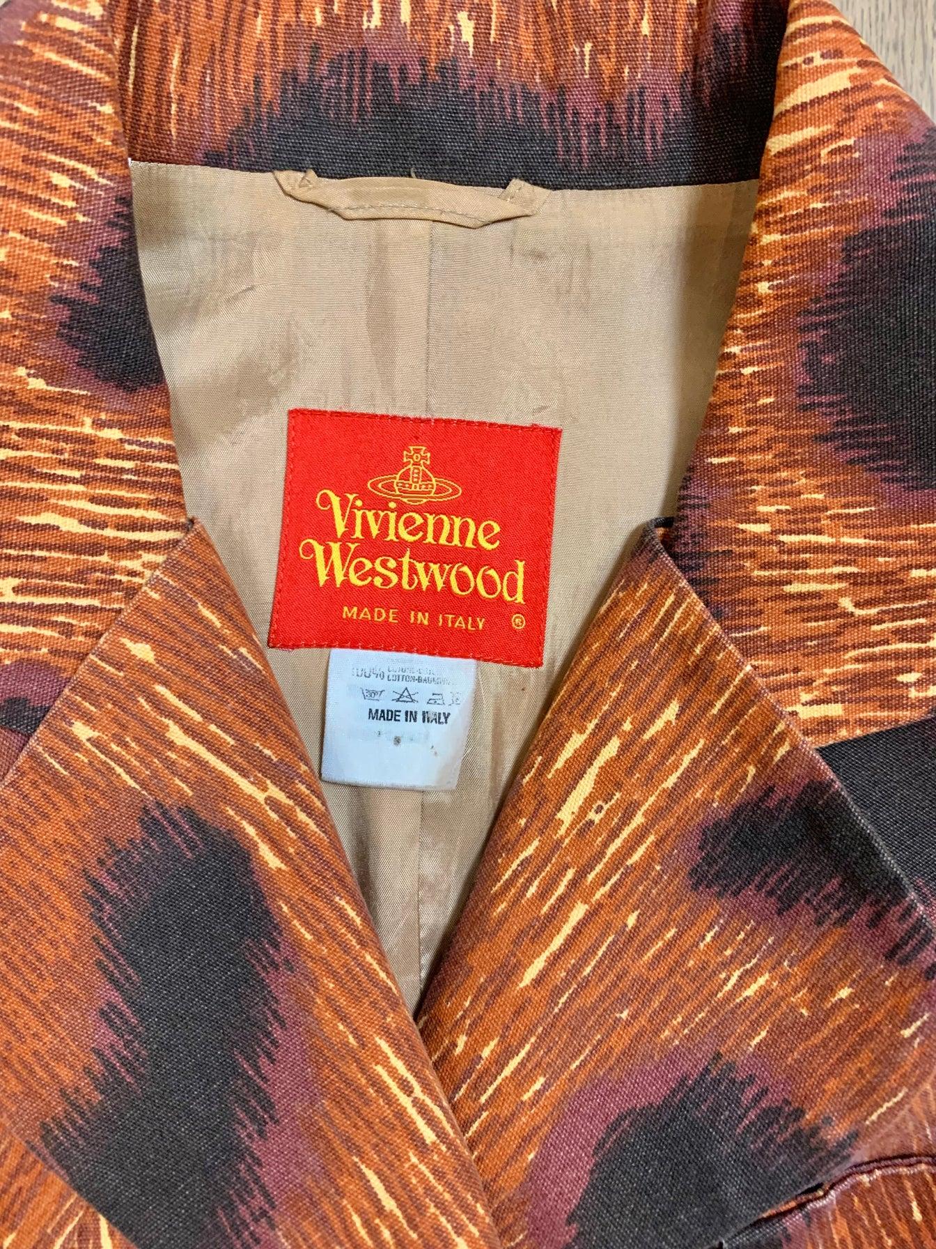 Brown Vivienne Westwood SS 1994 Café Society Leopard Jacket For Sale