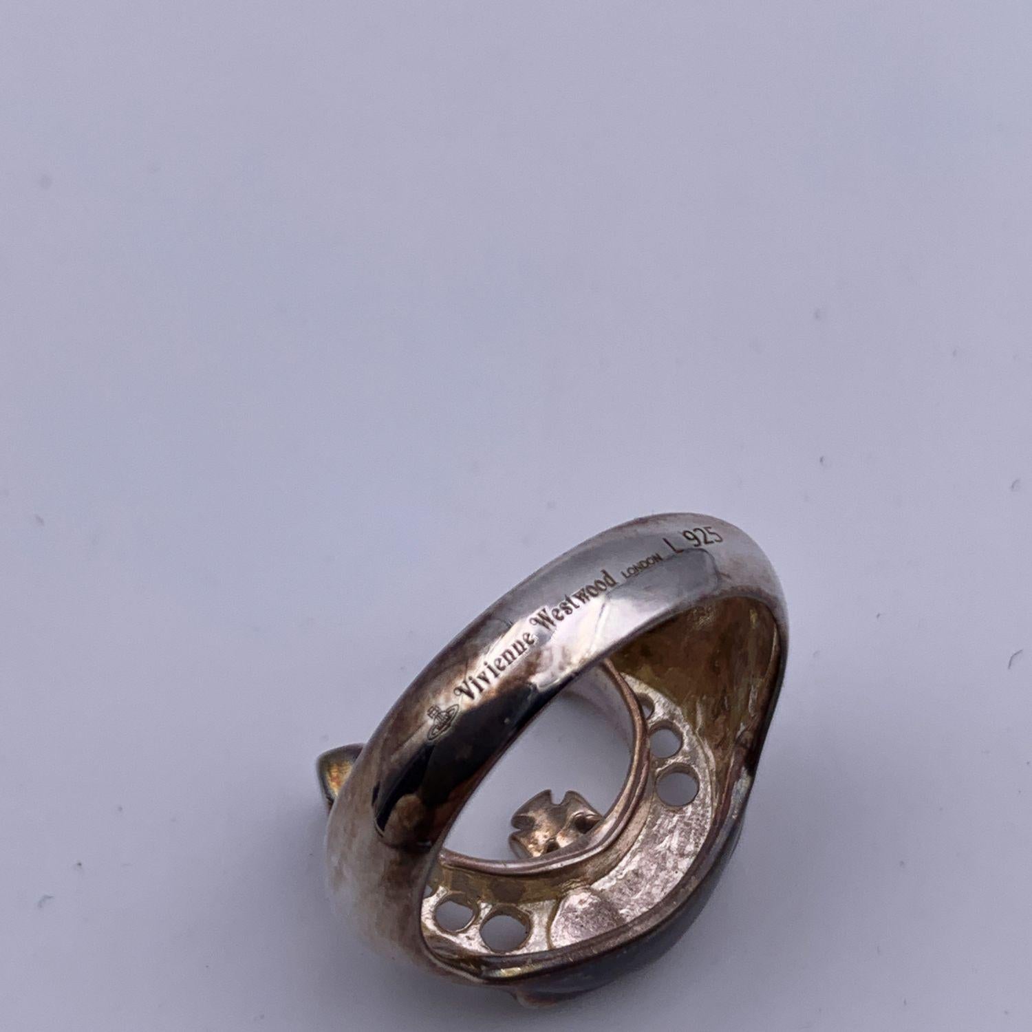 Vivienne Westwood Sterling Silver Horse Shoe Larissa Ring Size L In Excellent Condition In Rome, Rome