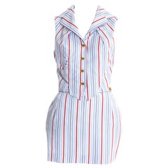 Vivienne Westwood Striped cotton mini skirt suit 'Café Society', ss 1994