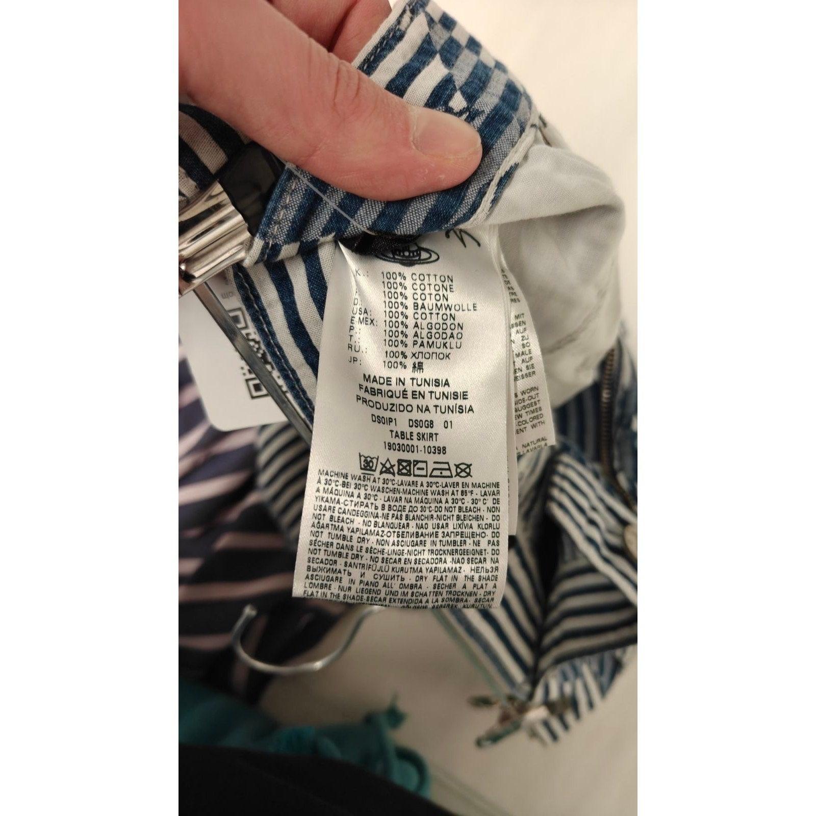 Donna Gonna in cotone a righe Vivienne Westwood - Taglia S / W26 in vendita