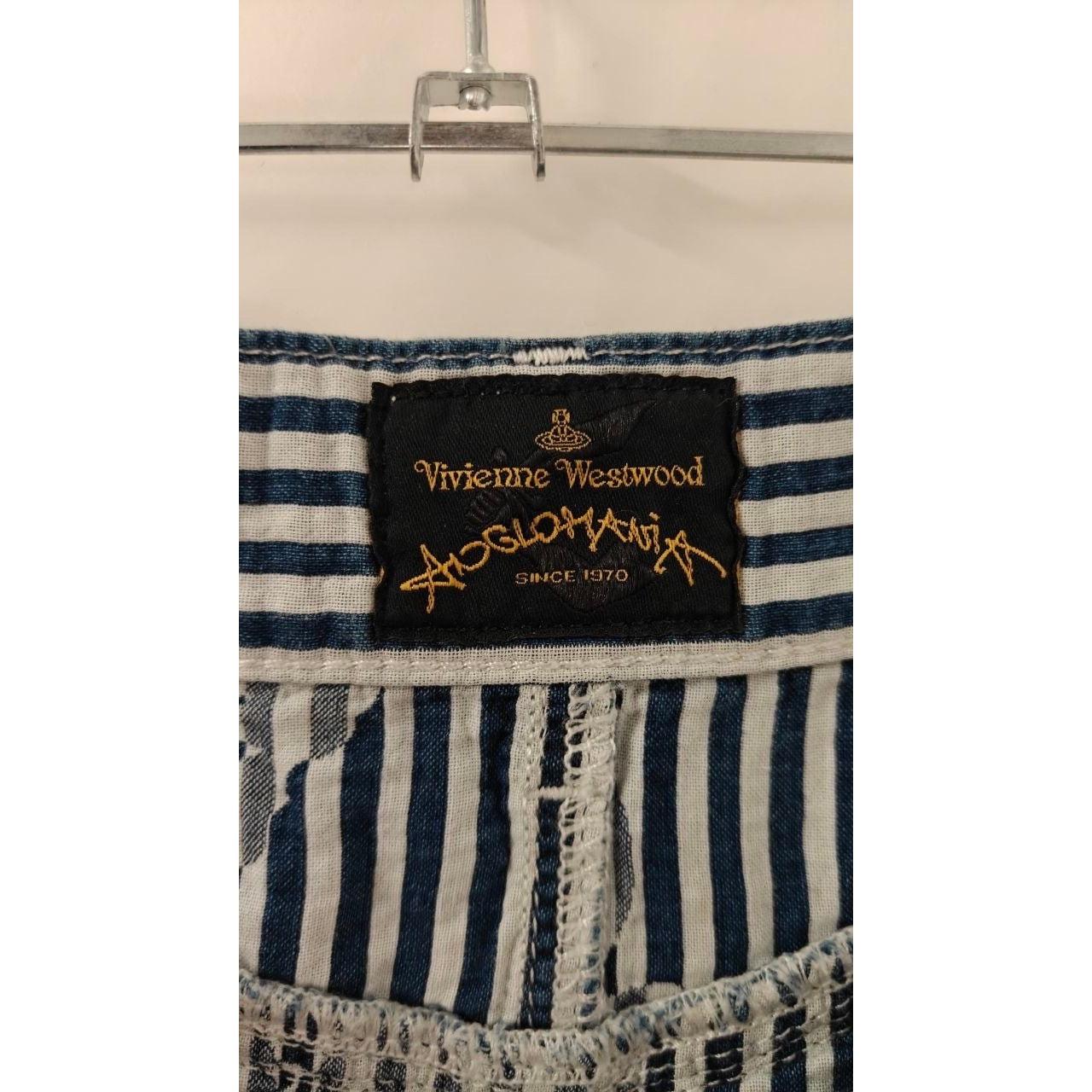 Gonna in cotone a righe Vivienne Westwood - Taglia S / W26 in vendita 1