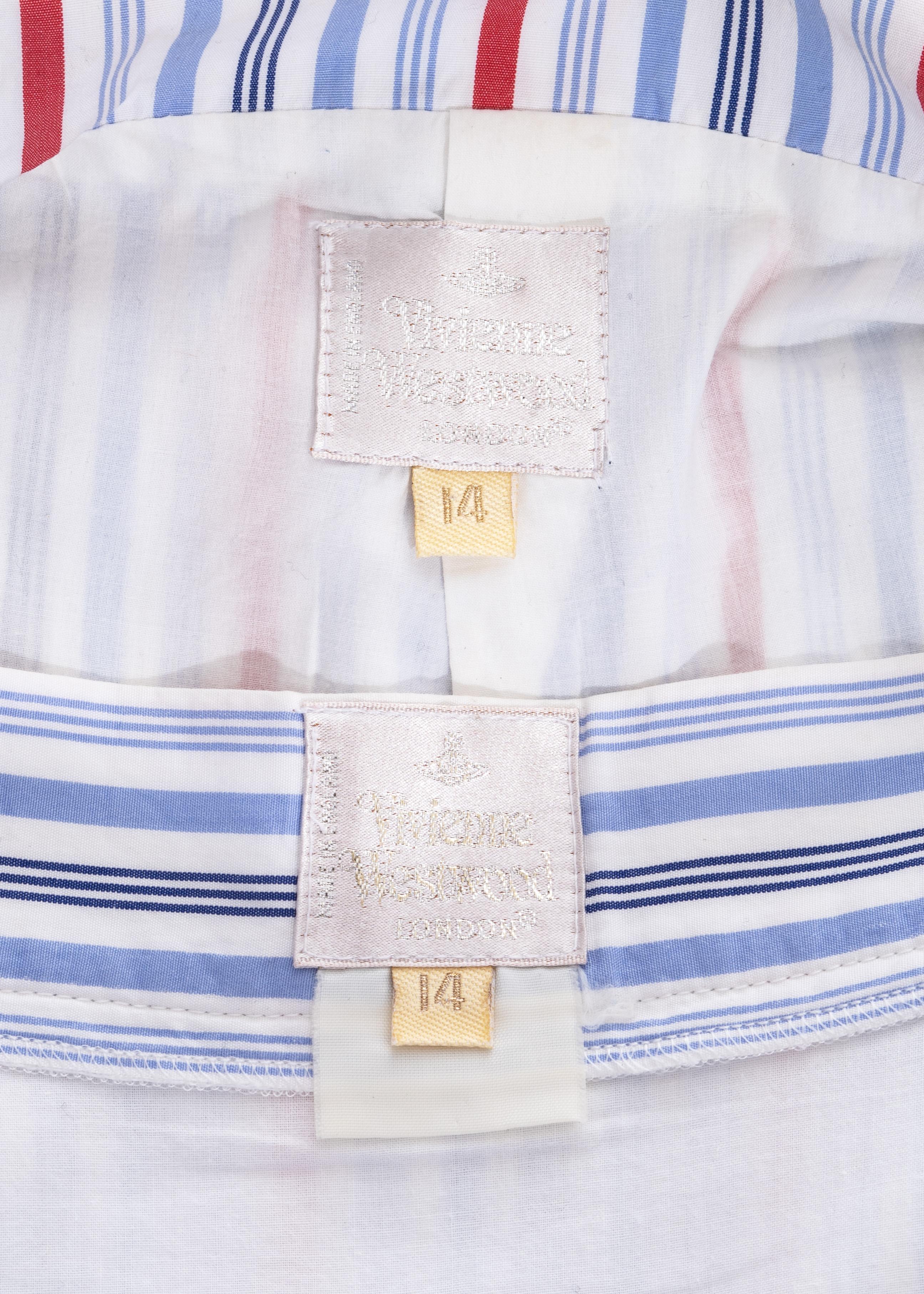Gilet in cotone a righe e minigonna con piume di Vivienne Westwood, ss 1994 3