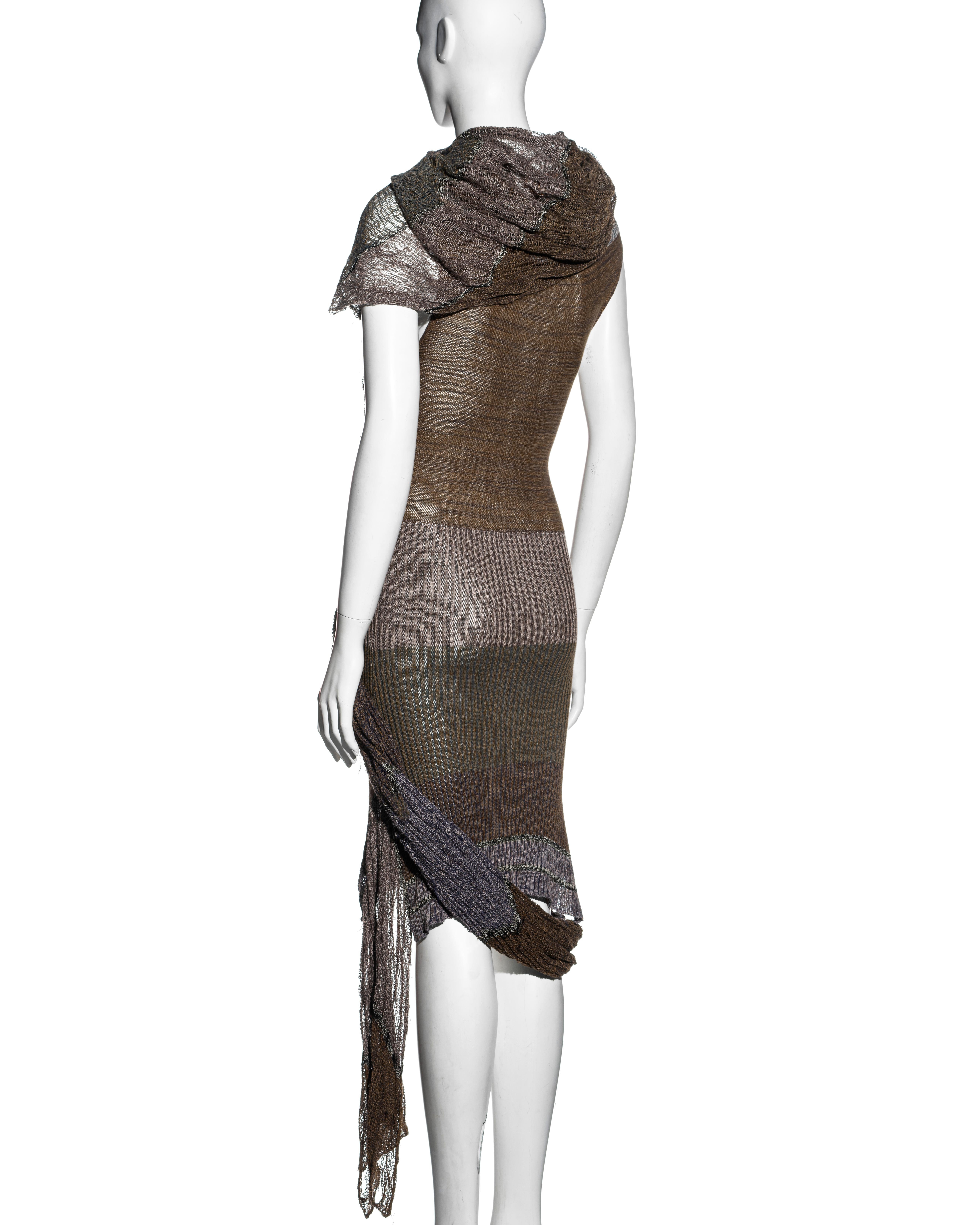 Vivienne Westwood striped open knit dress with tubular scarf, ss 2005 For Sale 2
