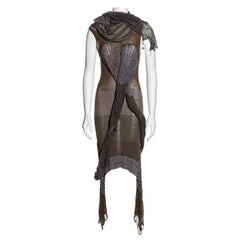 Vivienne Westwood striped open knit dress with tubular scarf, ss 2005