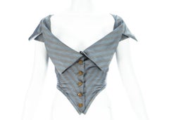 Vivienne Westwood striped satin fitted cropped blouse, c. 1990s