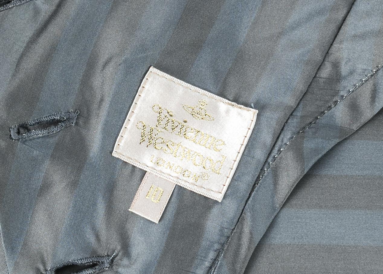 Vivienne Westwood striped satin fitted cropped blouse, c. 1990s 1