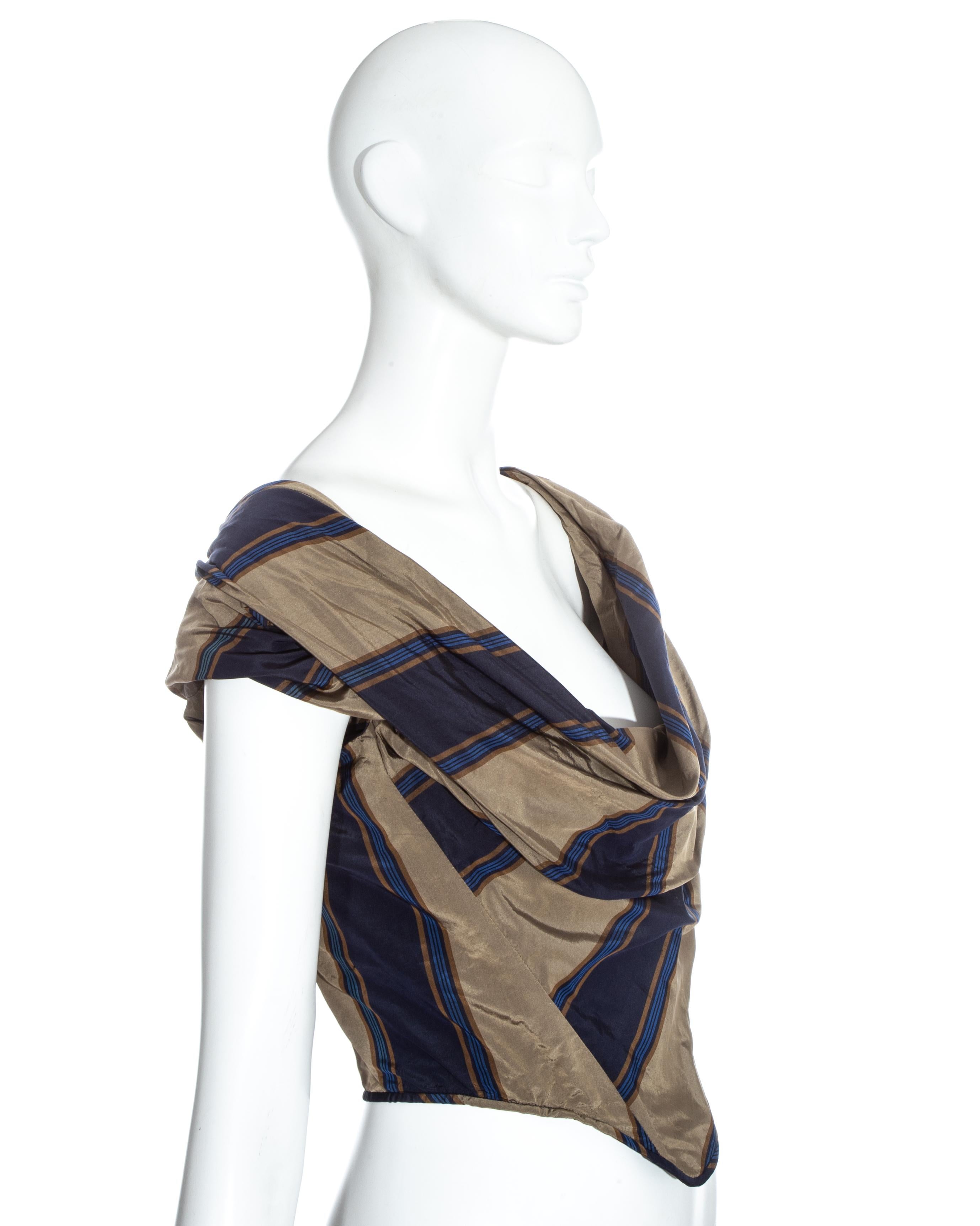 Gray Vivienne Westwood striped silk taffeta off shoulder corset, ss 1998