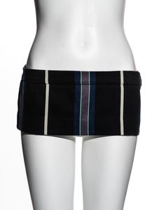 Vivienne Westwood striped wool Café Society 6 inch micro mini skirt, ss 1994