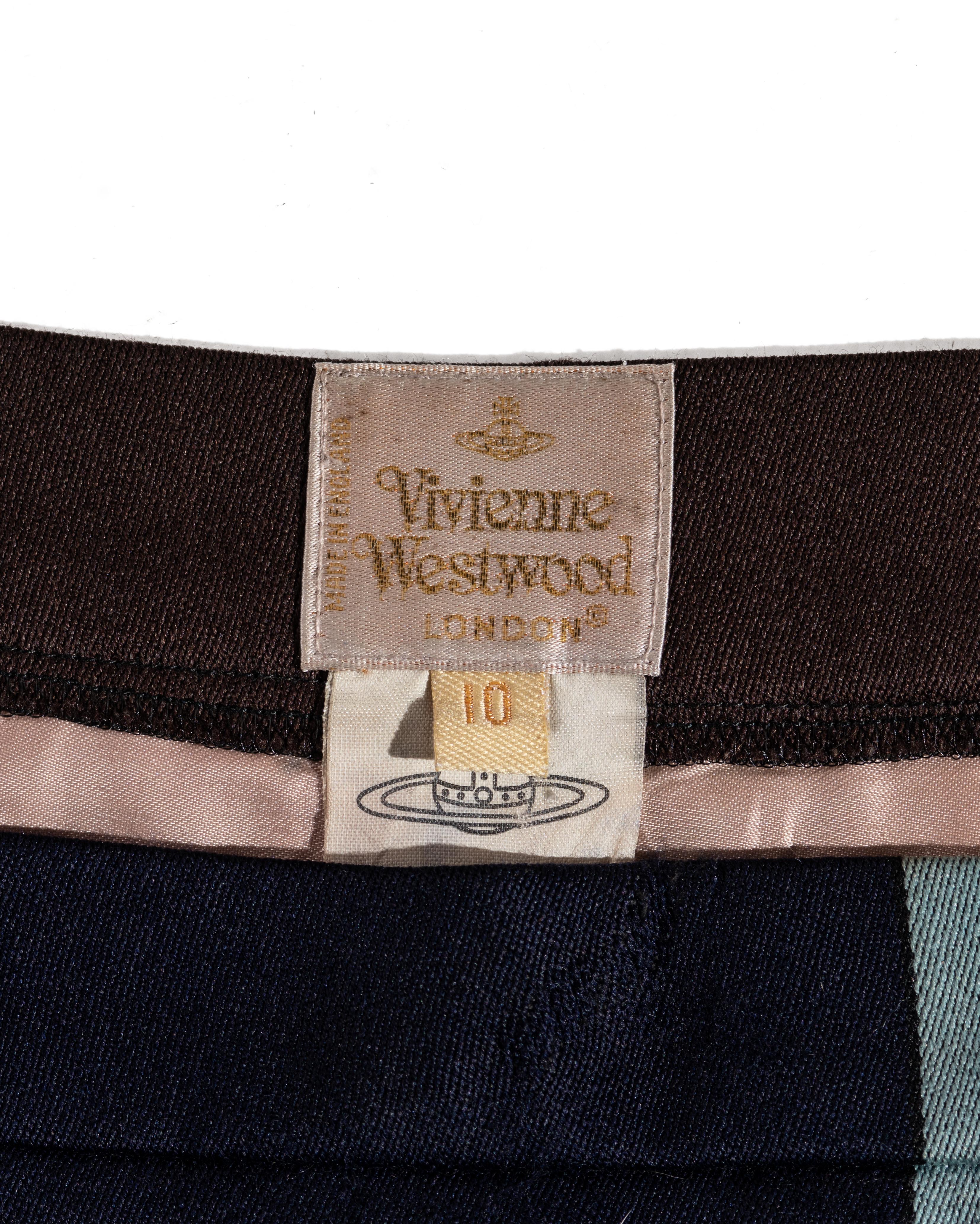 Vivienne Westwood striped wool Café Society 6 inch micro mini skirt, ss ...